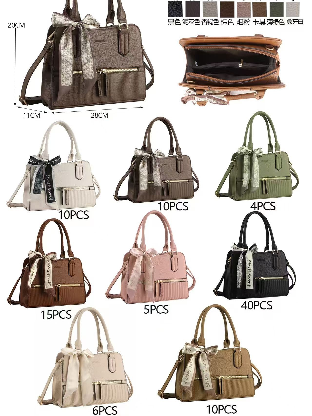 Bolsa feminina casual com lenço YB6241