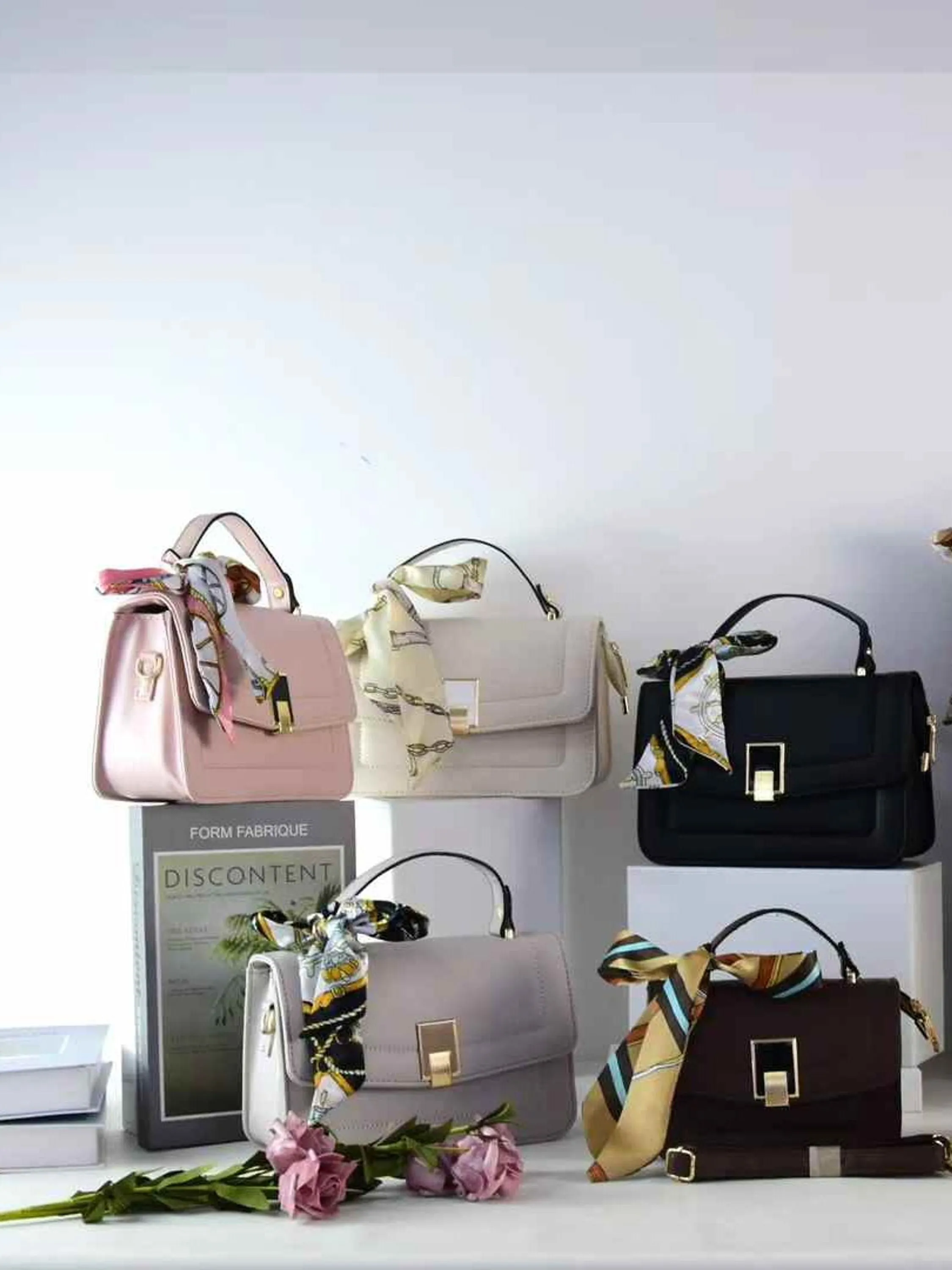 Bolsa estilosa de duas peças com lenço YT11927-64