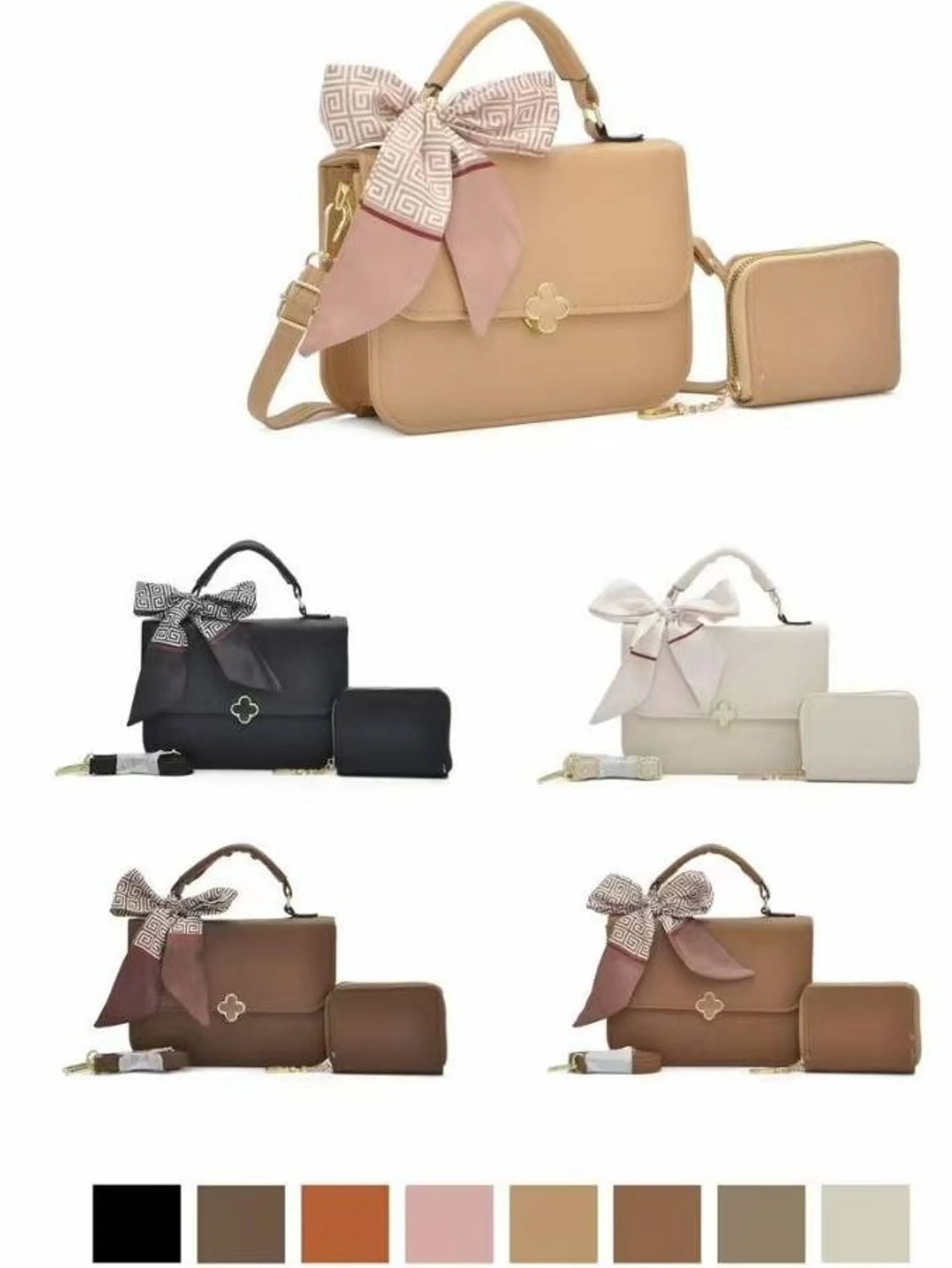 Bolsa feminina casual da moda com carteira e lenço LN1070