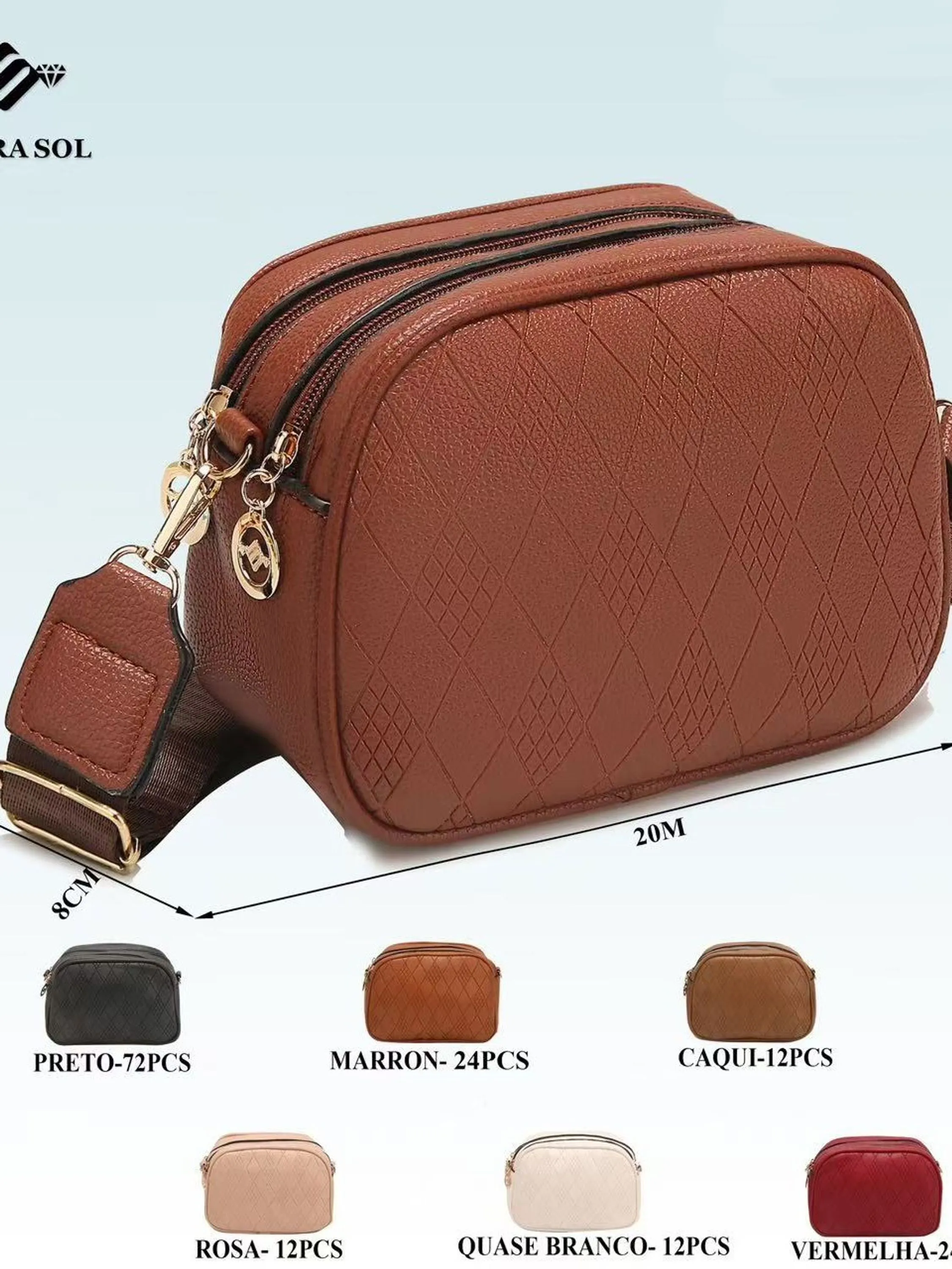 Bolsa tiracolo de banda larga da moda LA322