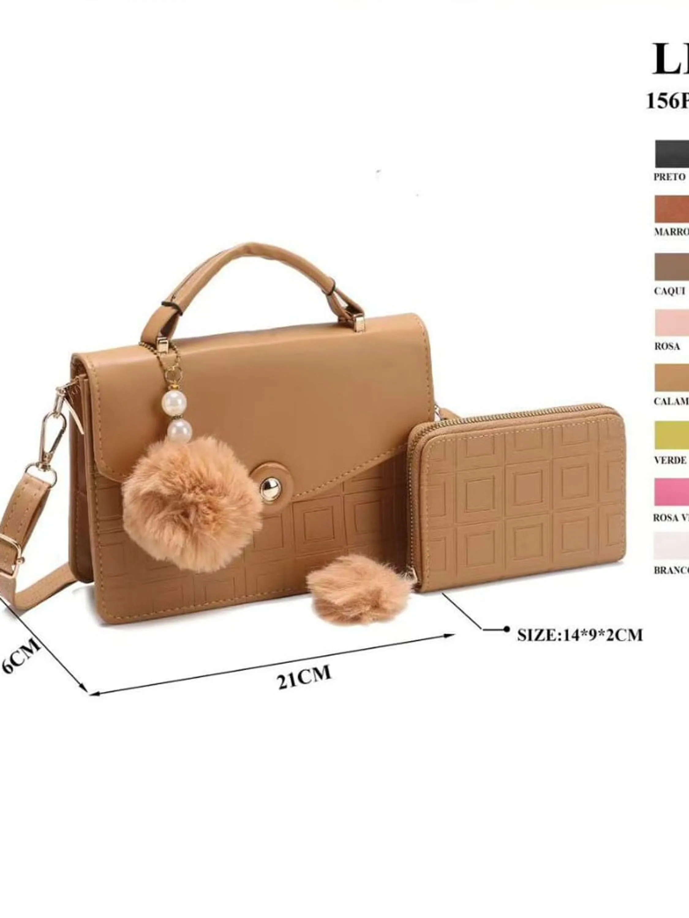 Bolsa pequena casual com carteira LF189