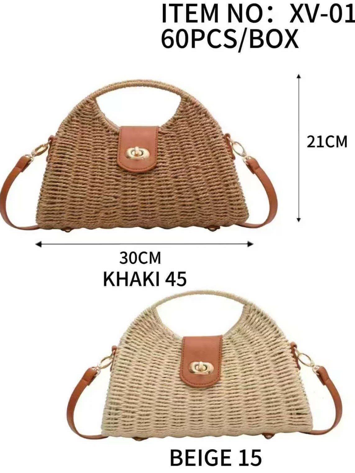 Bolsas de palha estilosas e casuais 017