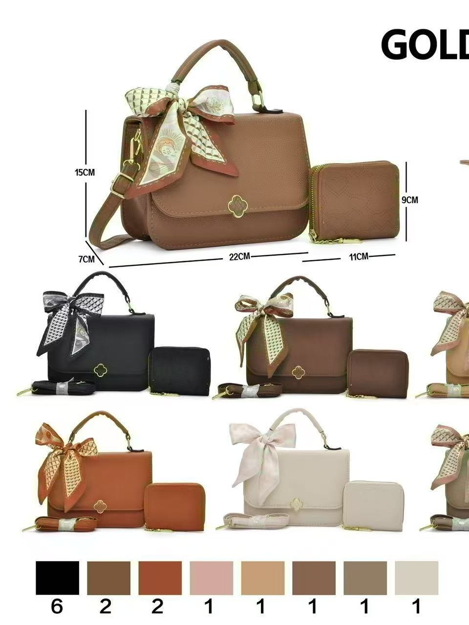 Bolsa feminina casual da moda com carteira e lenço L23