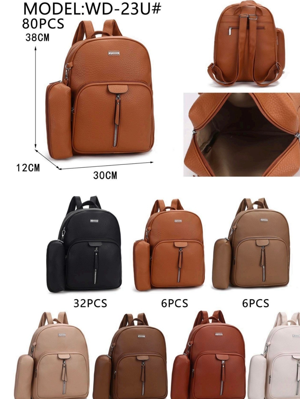 Mochila feminina casual com pingente 23U