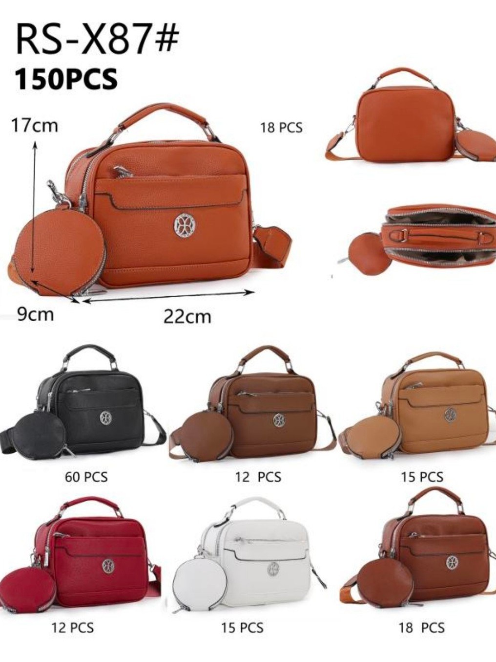Bolsa transversal feminina elegante e casual X87