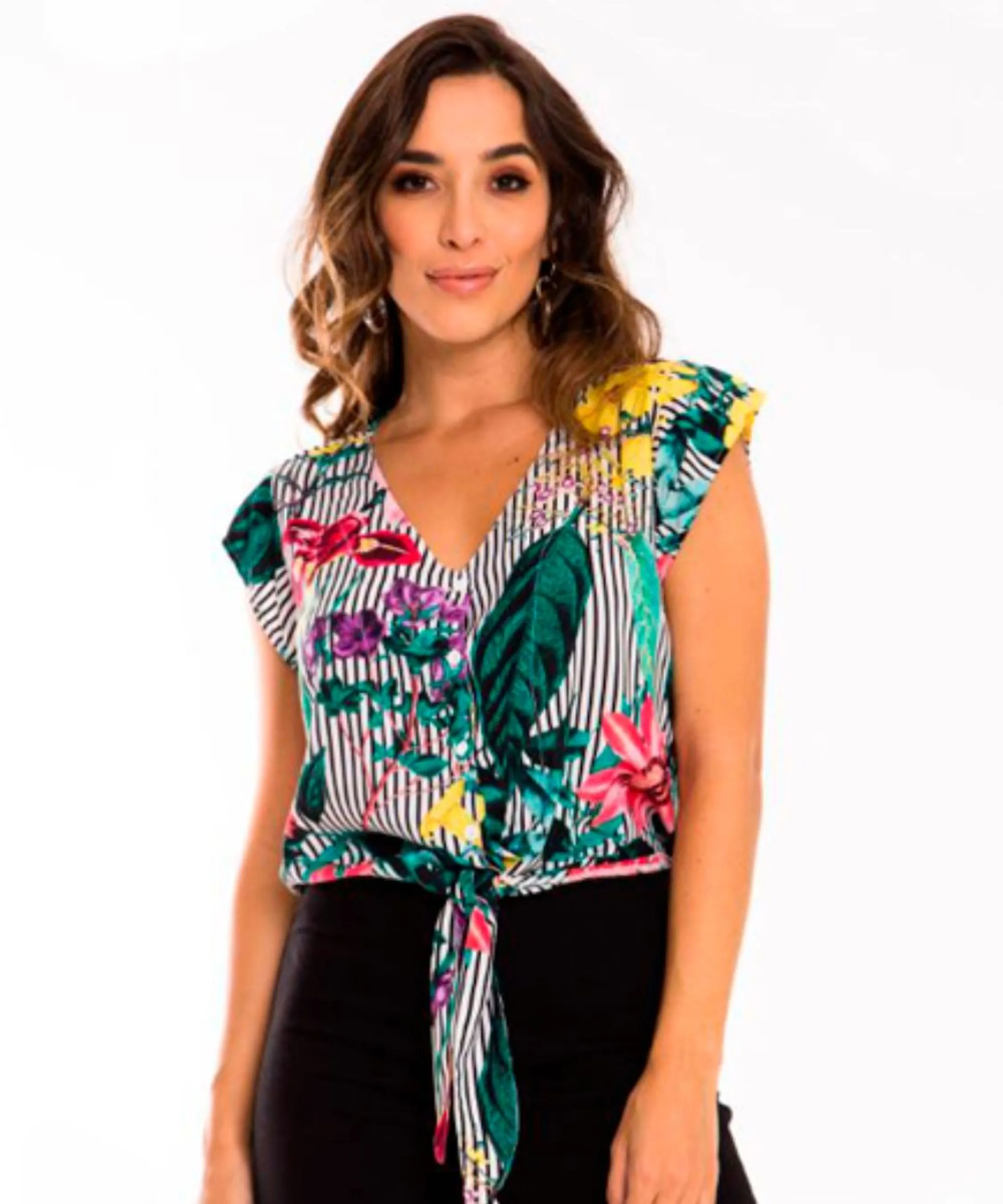 Blusa Feminina Listrada Floral