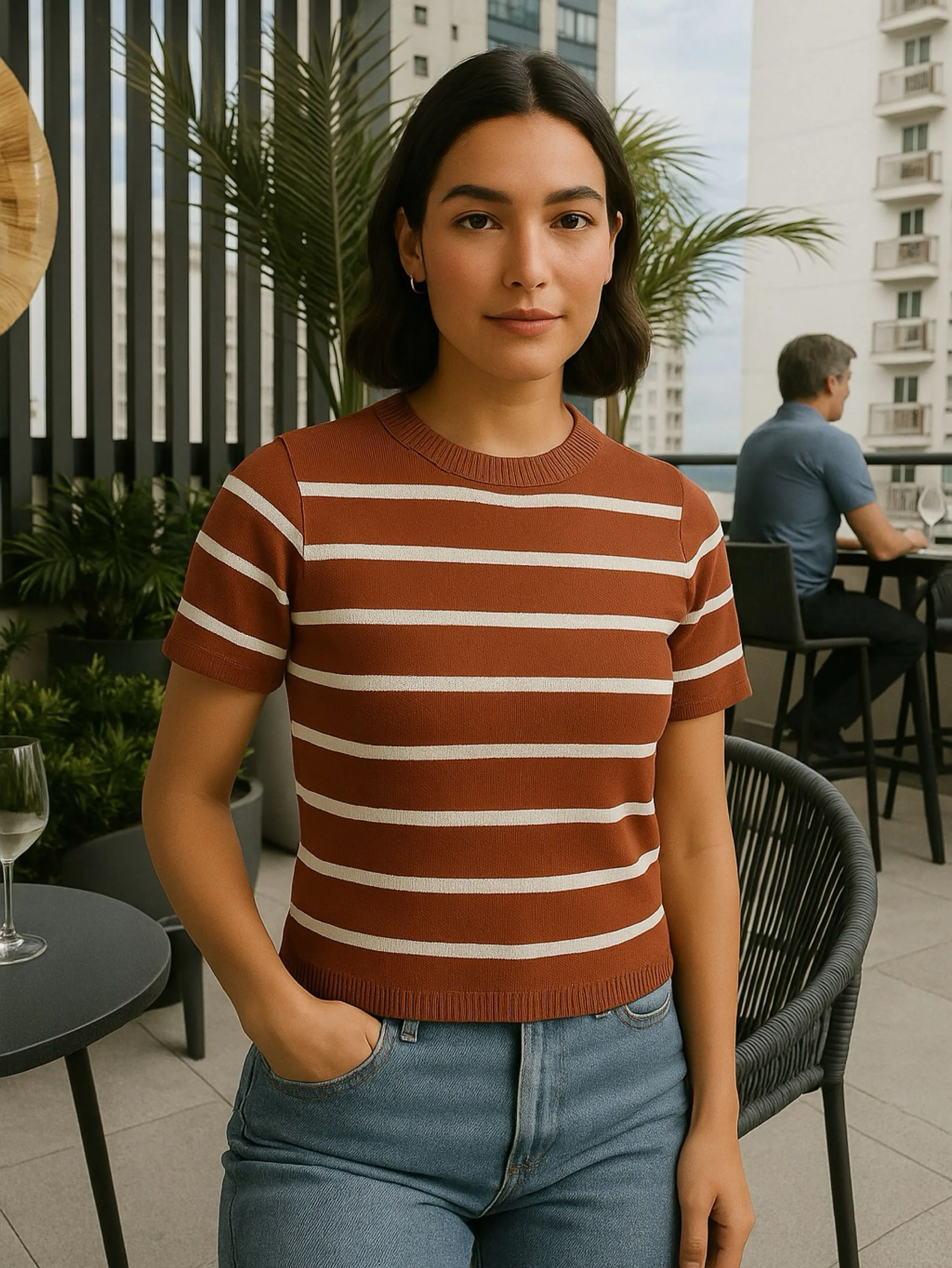 Blusa basica modal listras