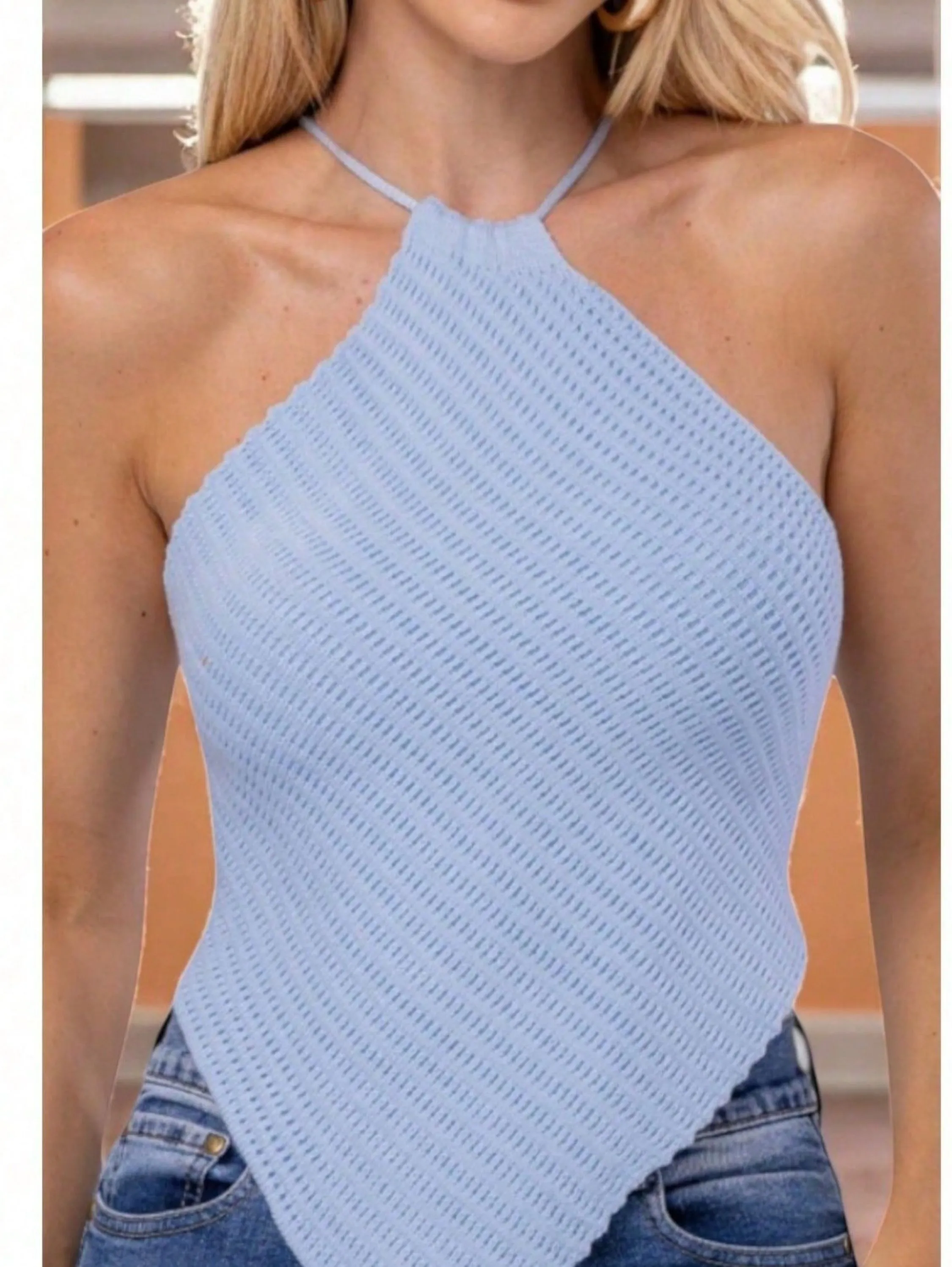 Top cropped frente única tricot modal