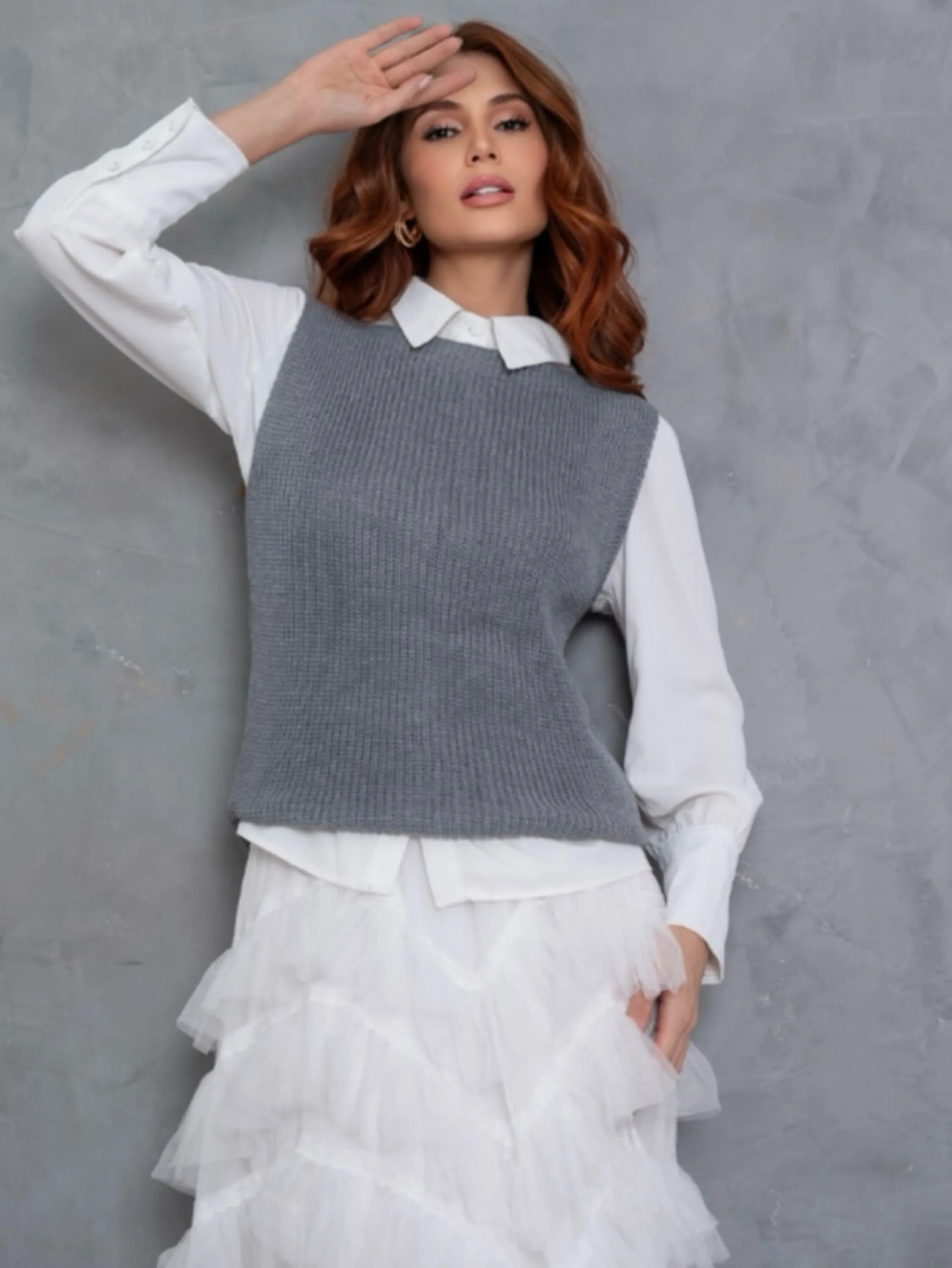 Colete tricot ponto fang
