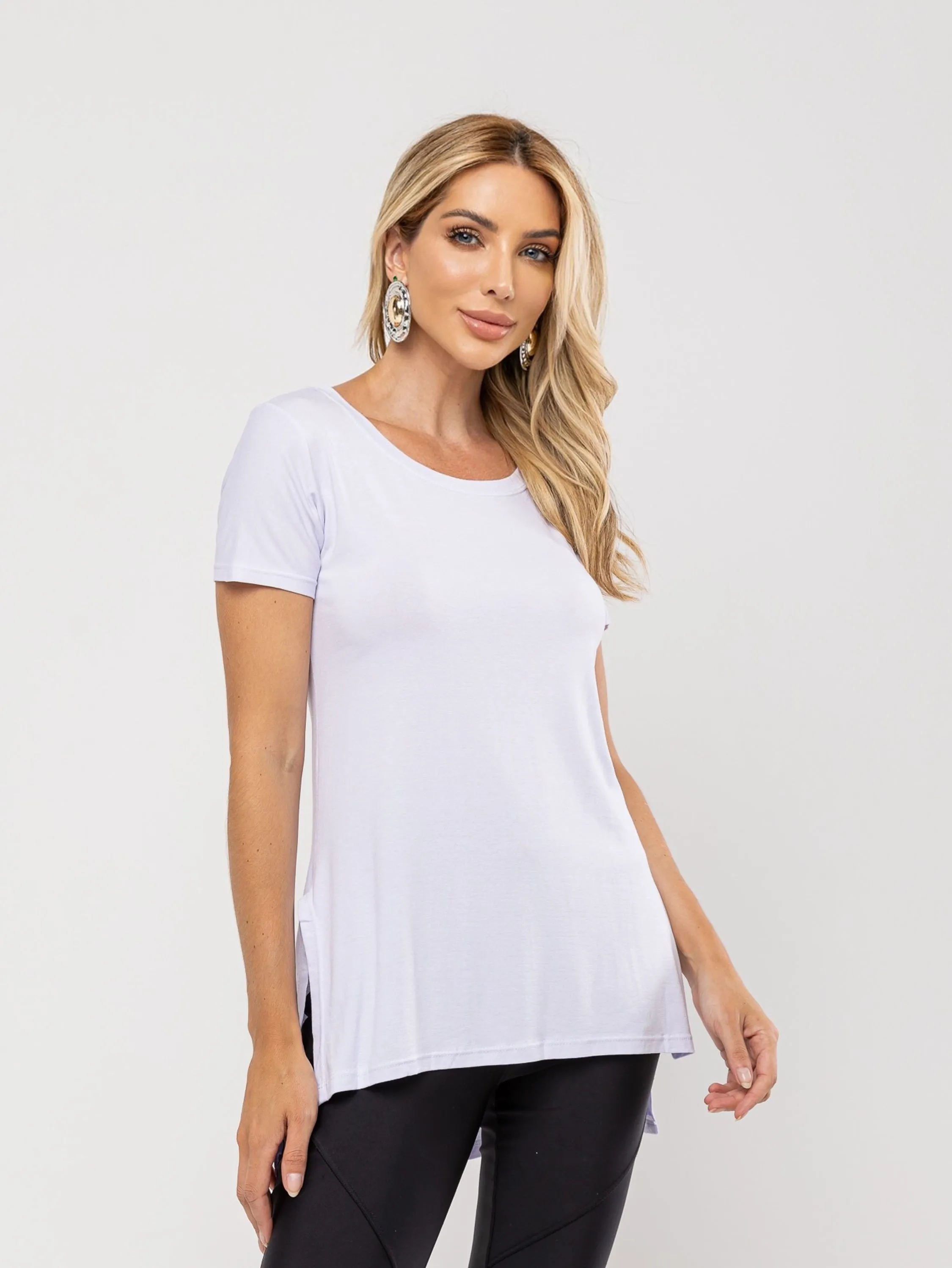 Blusa Vest Legging Feminina Alongada Lisa com Fenda