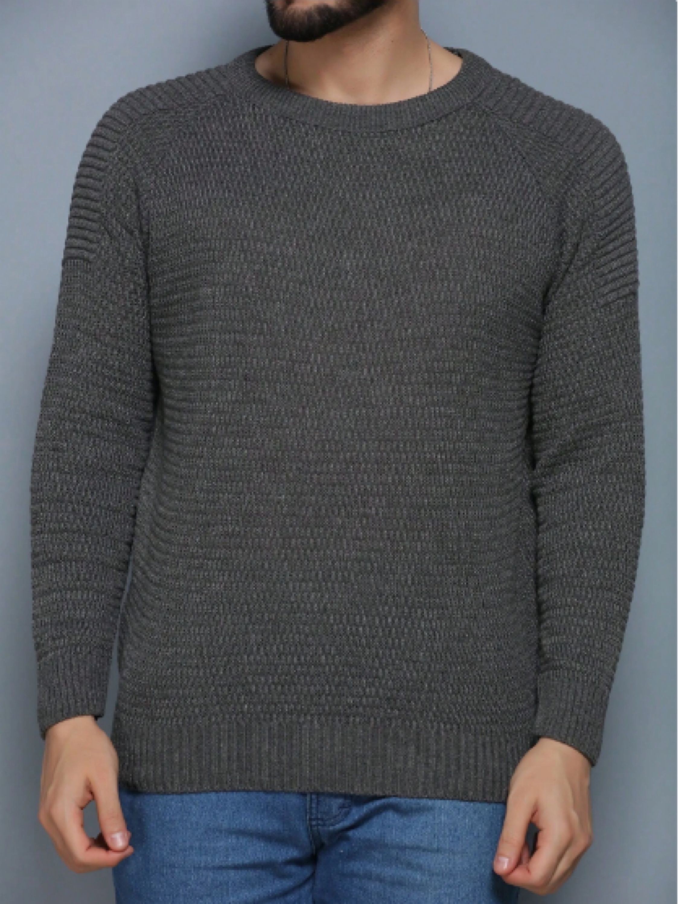 Suéter Masculino Tricô Blusa Gola Redonda Malha Grossa