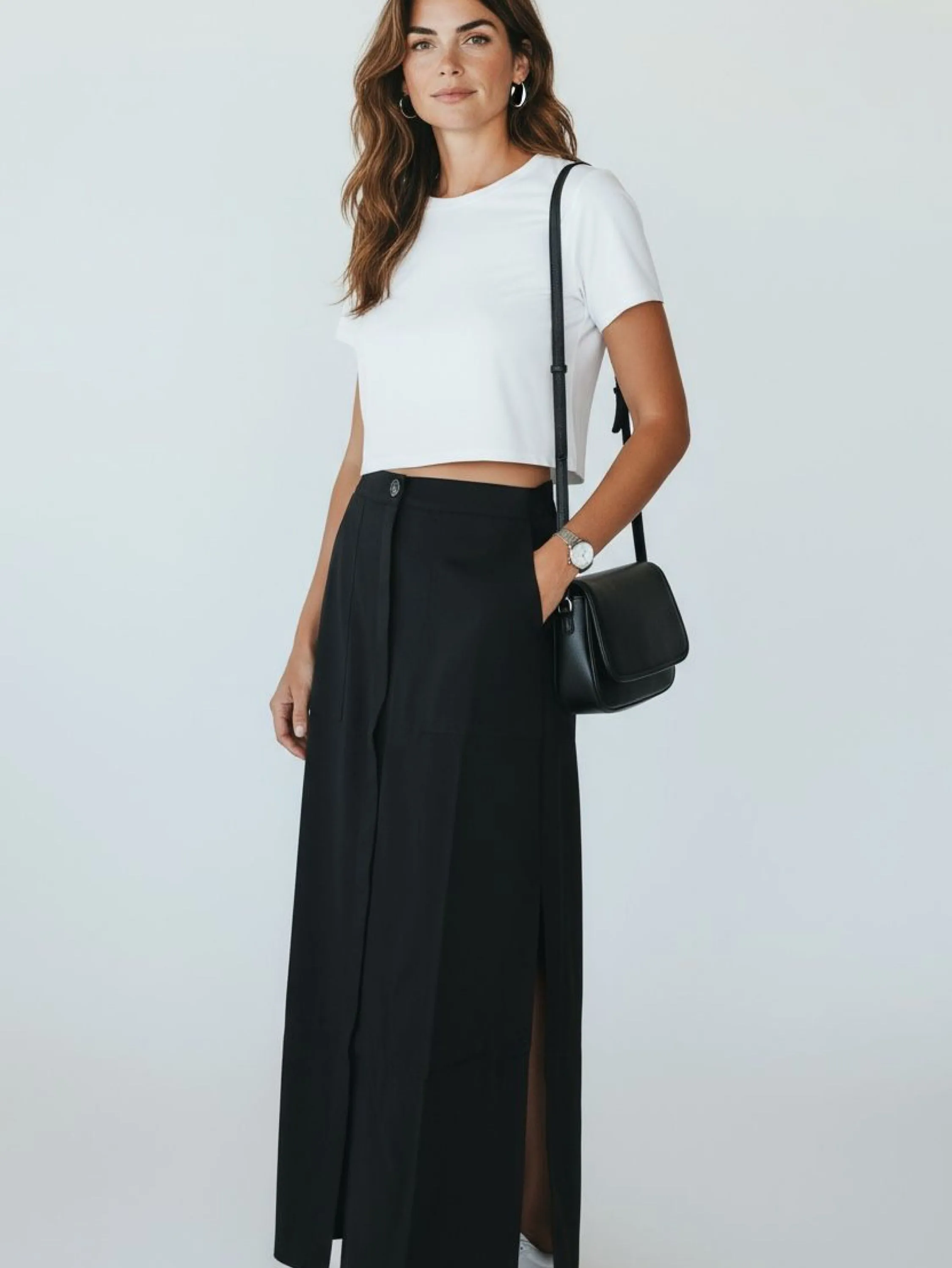 Saia Midi Com Botões