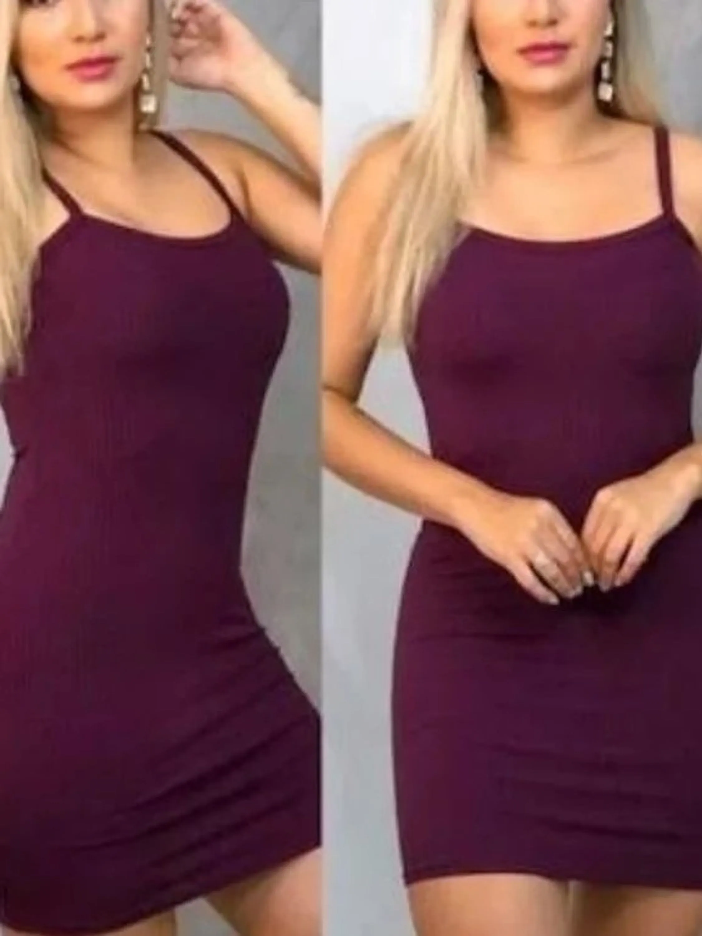 Vestido alça canelado tamanho único