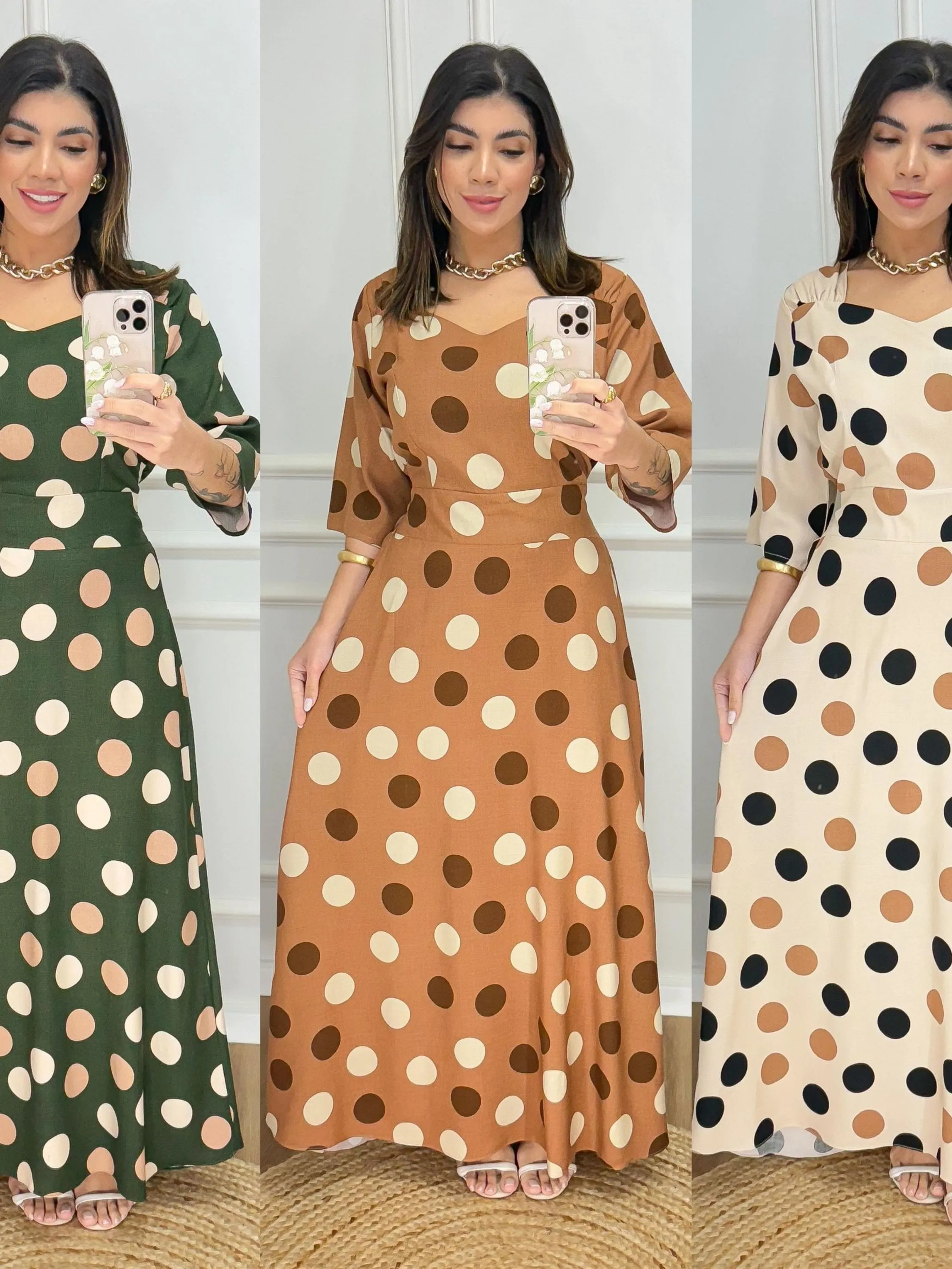 Vestido longo póa