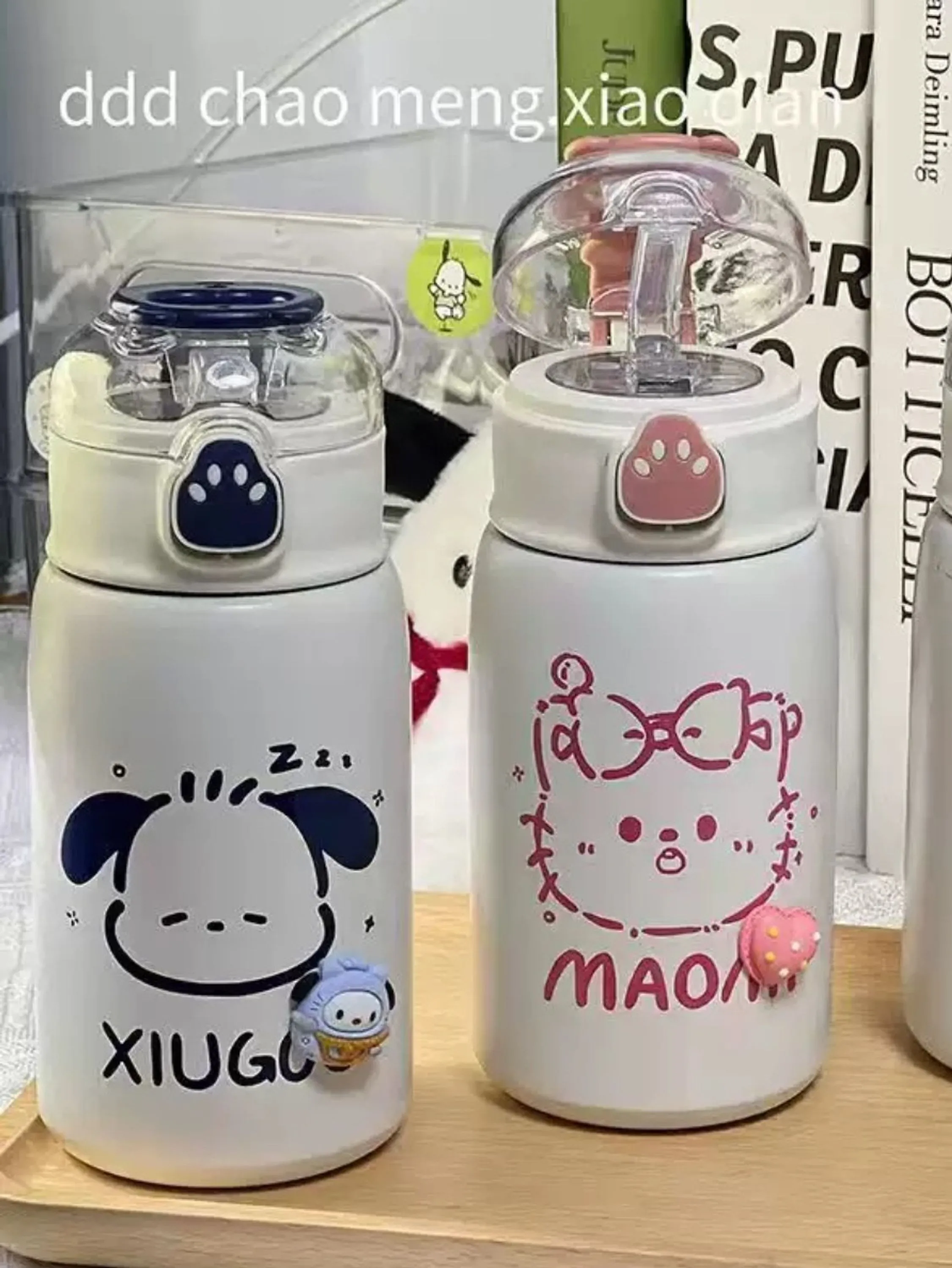 Garrafa térmica infantil com canudo e alça400mlCopo aço inox