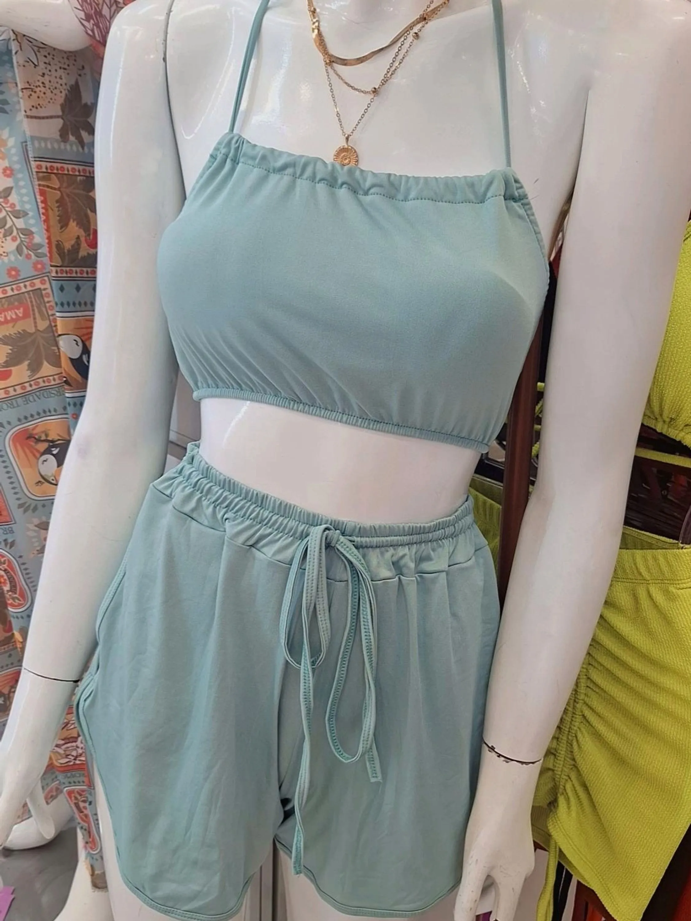 Conjunto de Praia Biquíni top com shorts