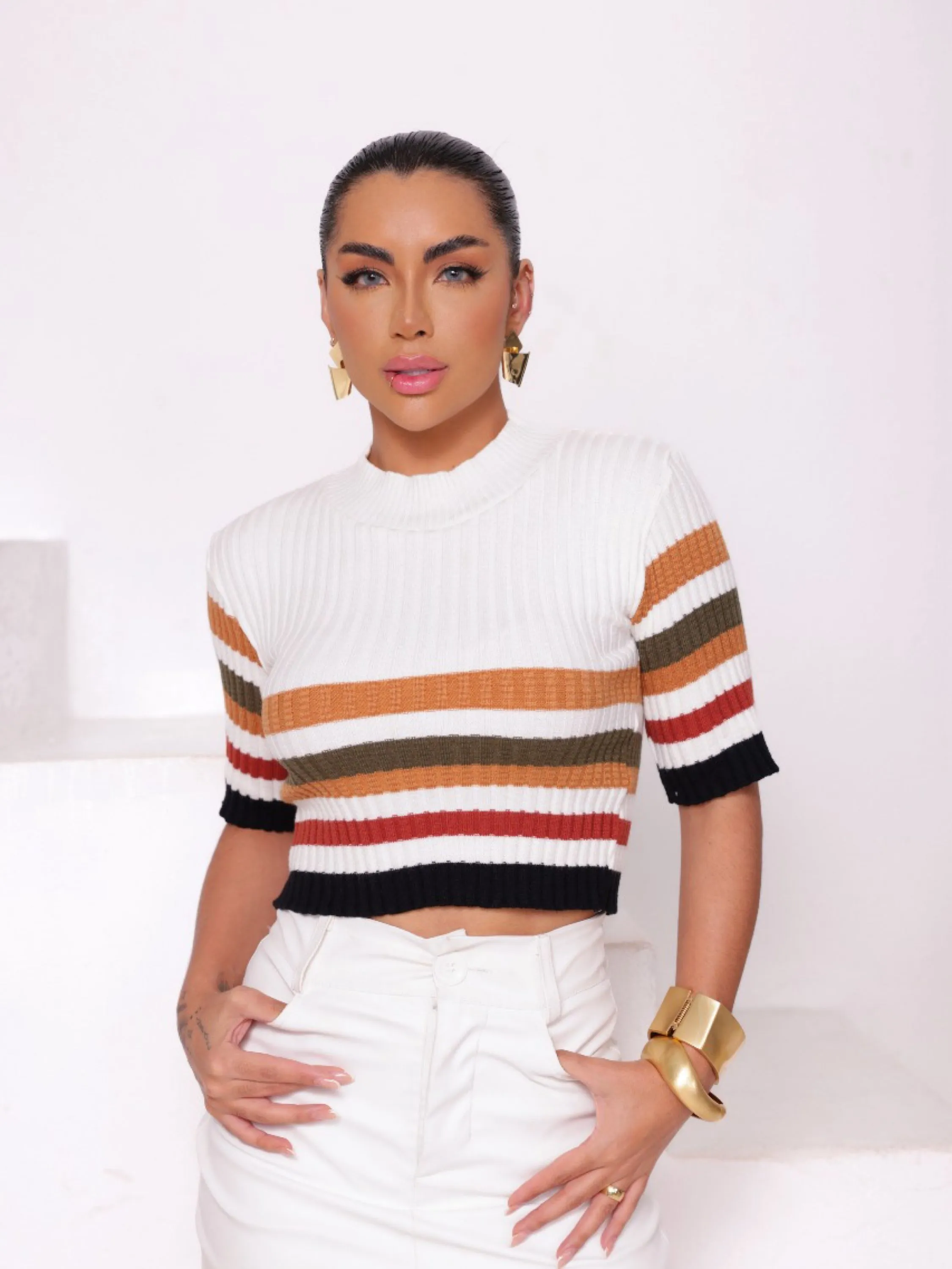 Blusa de listra básica