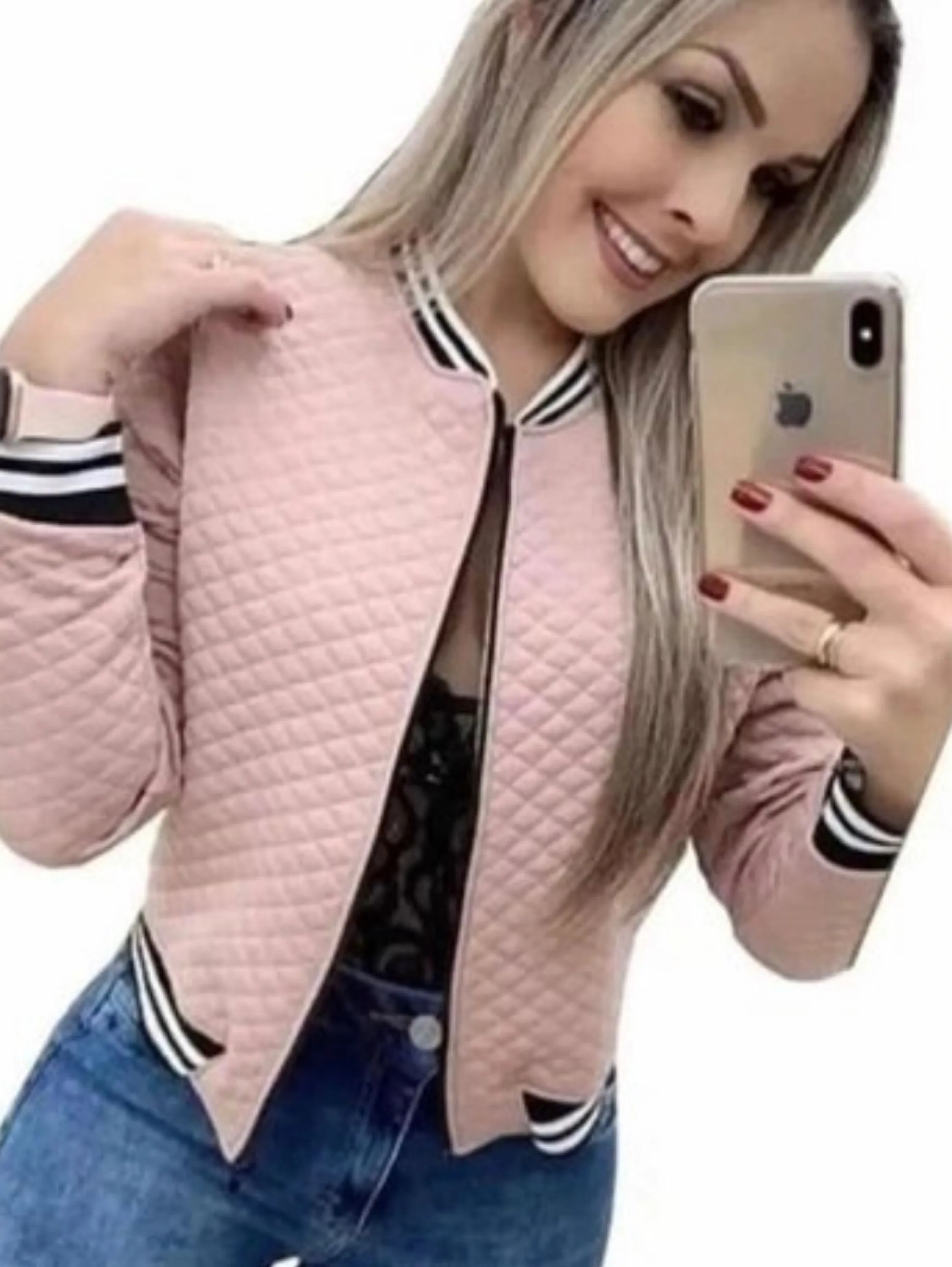 Blusa manga longa bomber