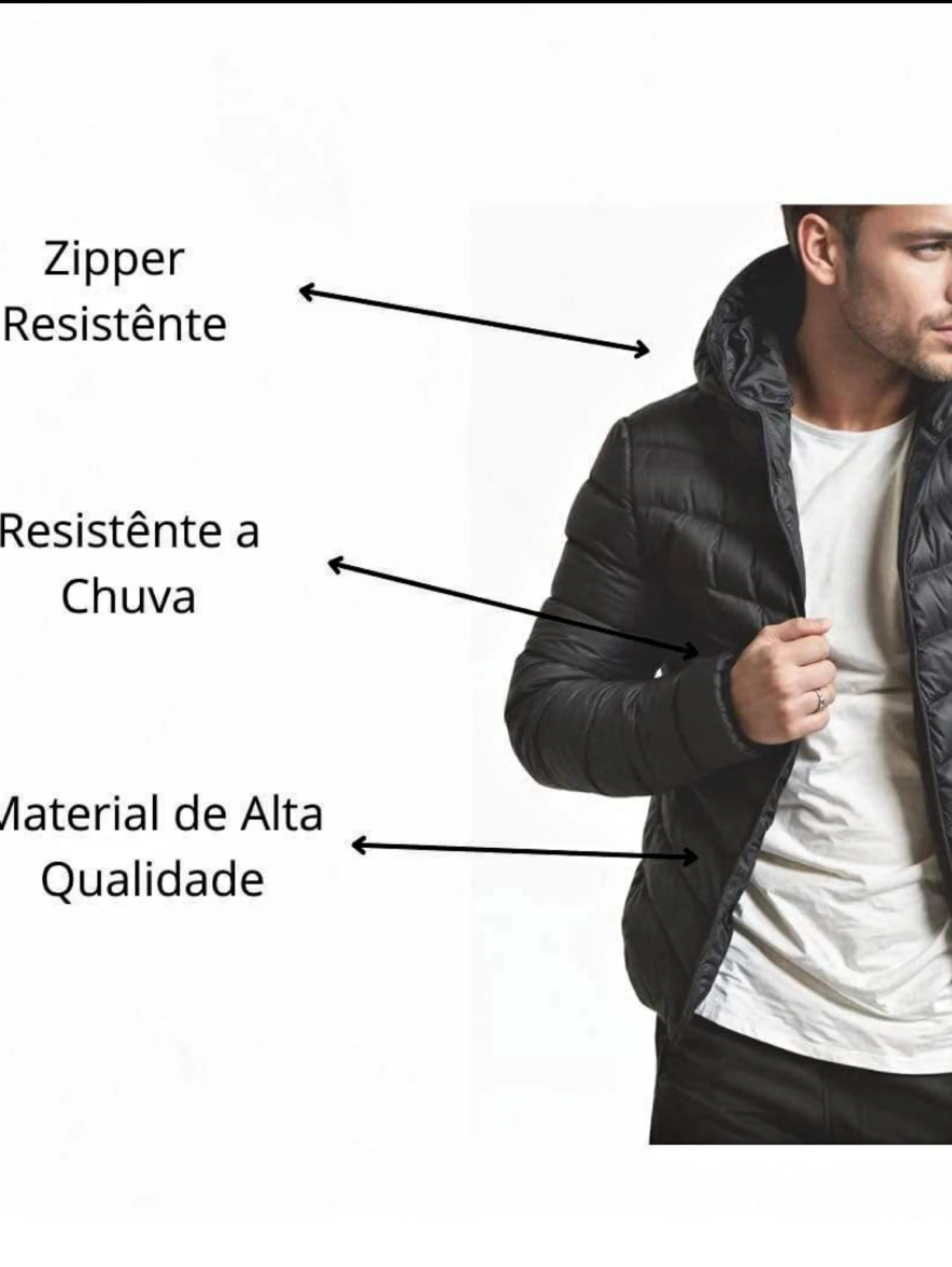 Blusa masculina corta vento