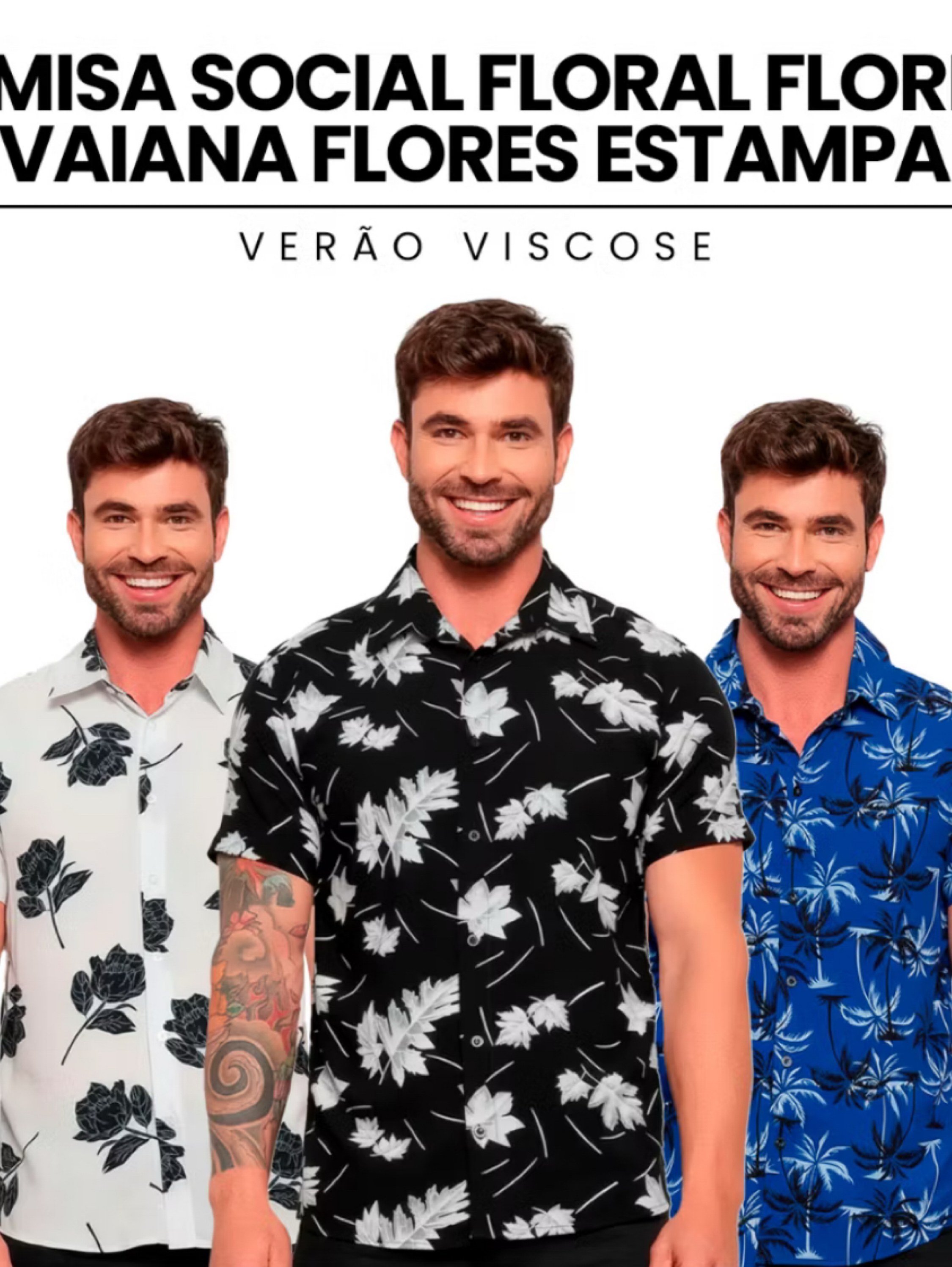 Camisa florida masculina