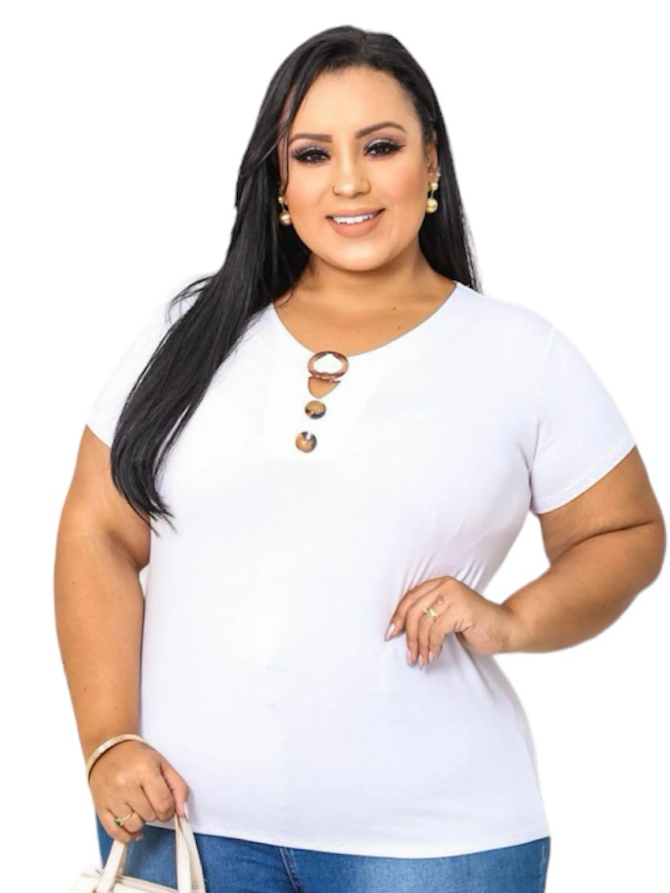 Blusa plus size com fivela