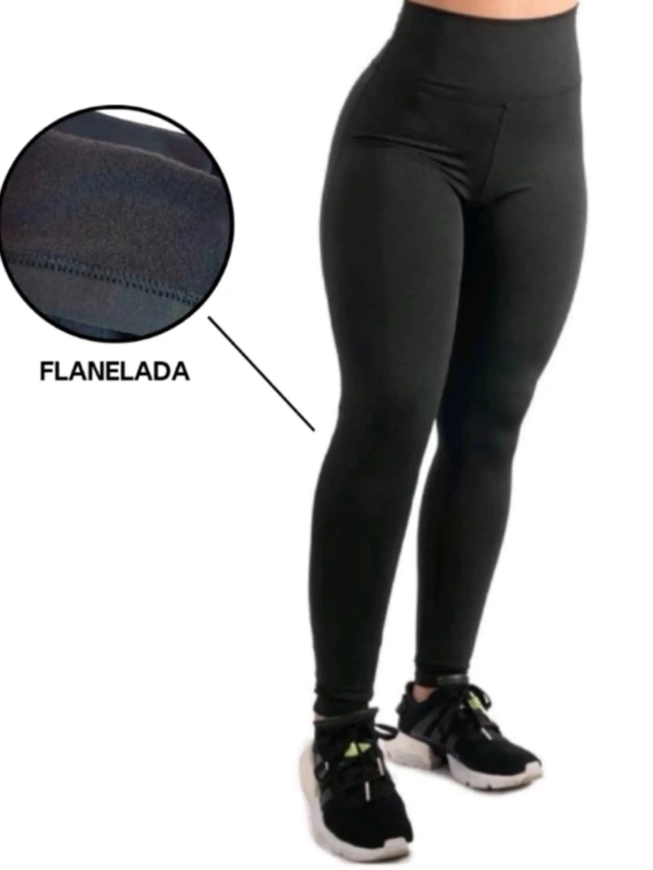 Calça legging feminina flanelada