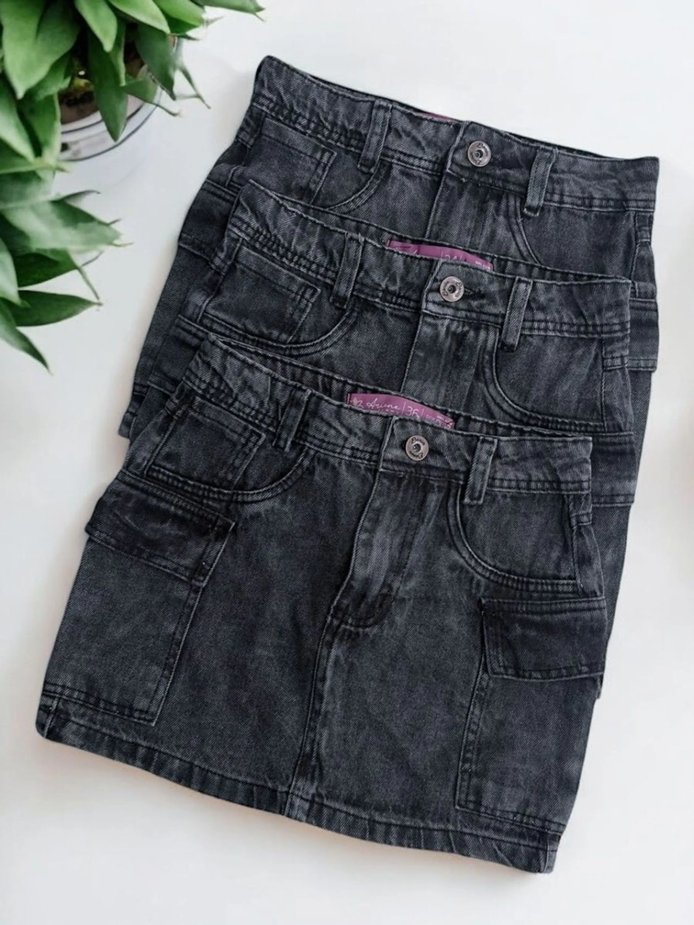 Saia cargo grafite feminina