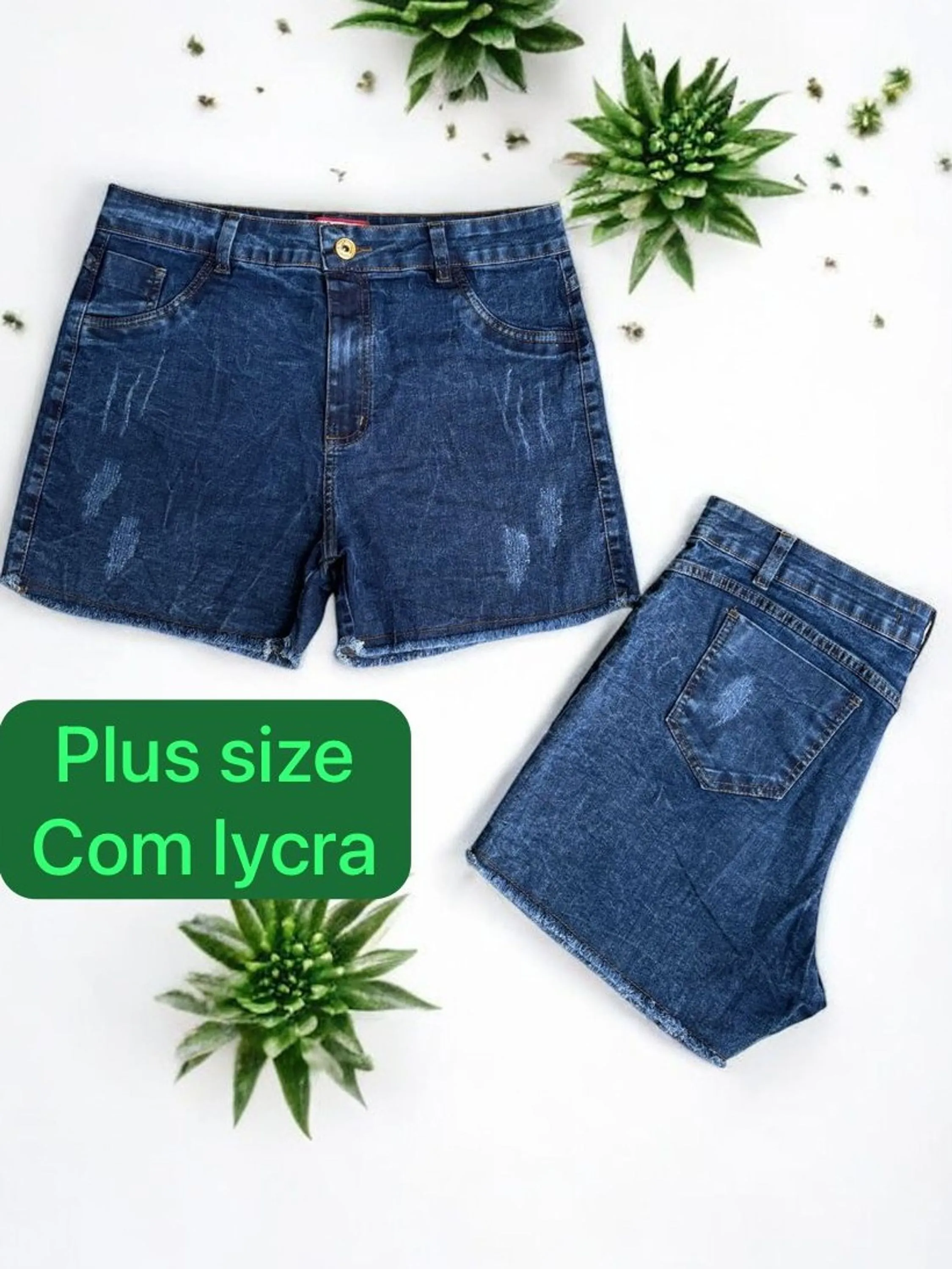 Plus short feminina com lycra