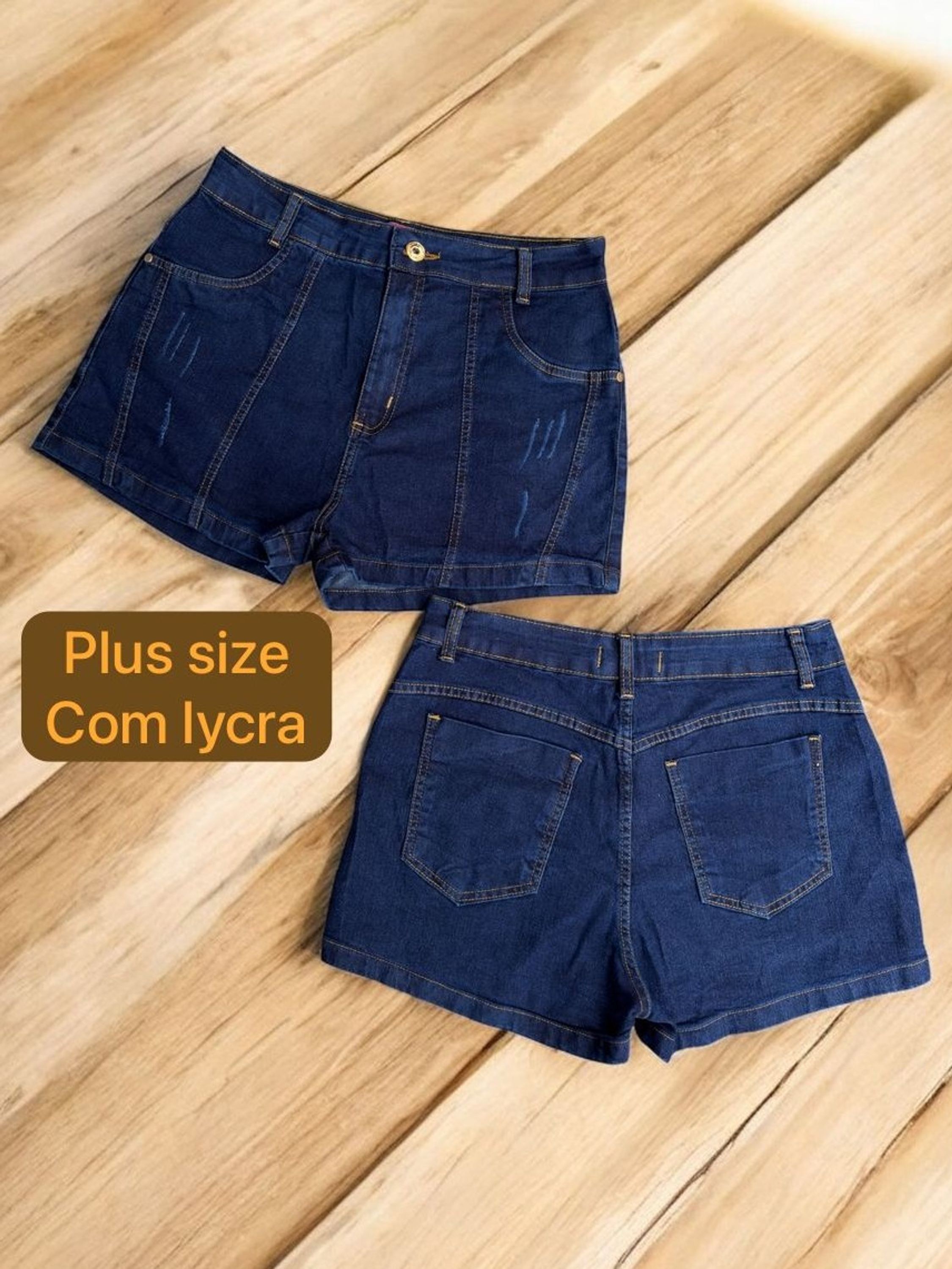 Plus short feminina com lycra