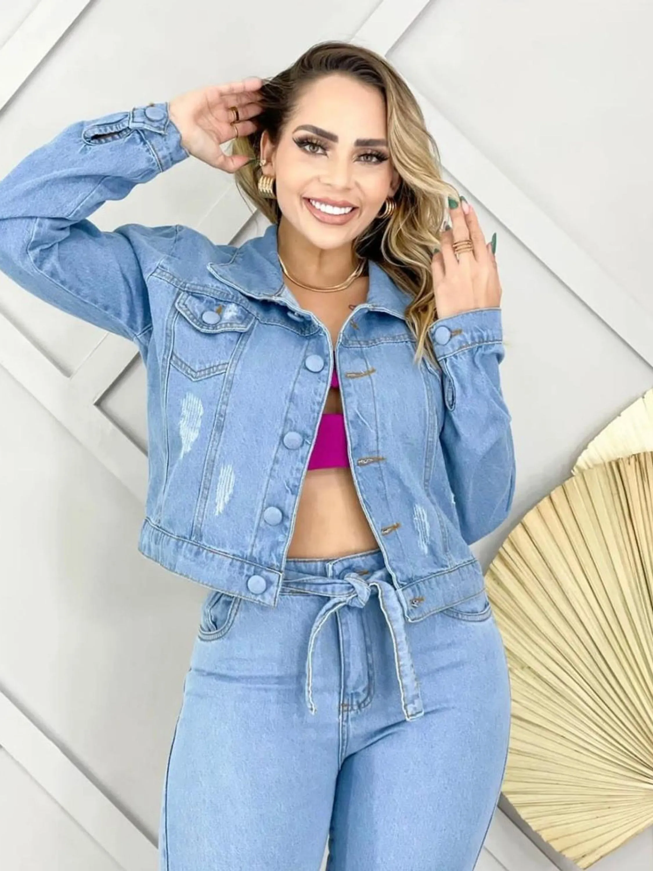 JAQUETA JEANS FEMININA CLARA LISA