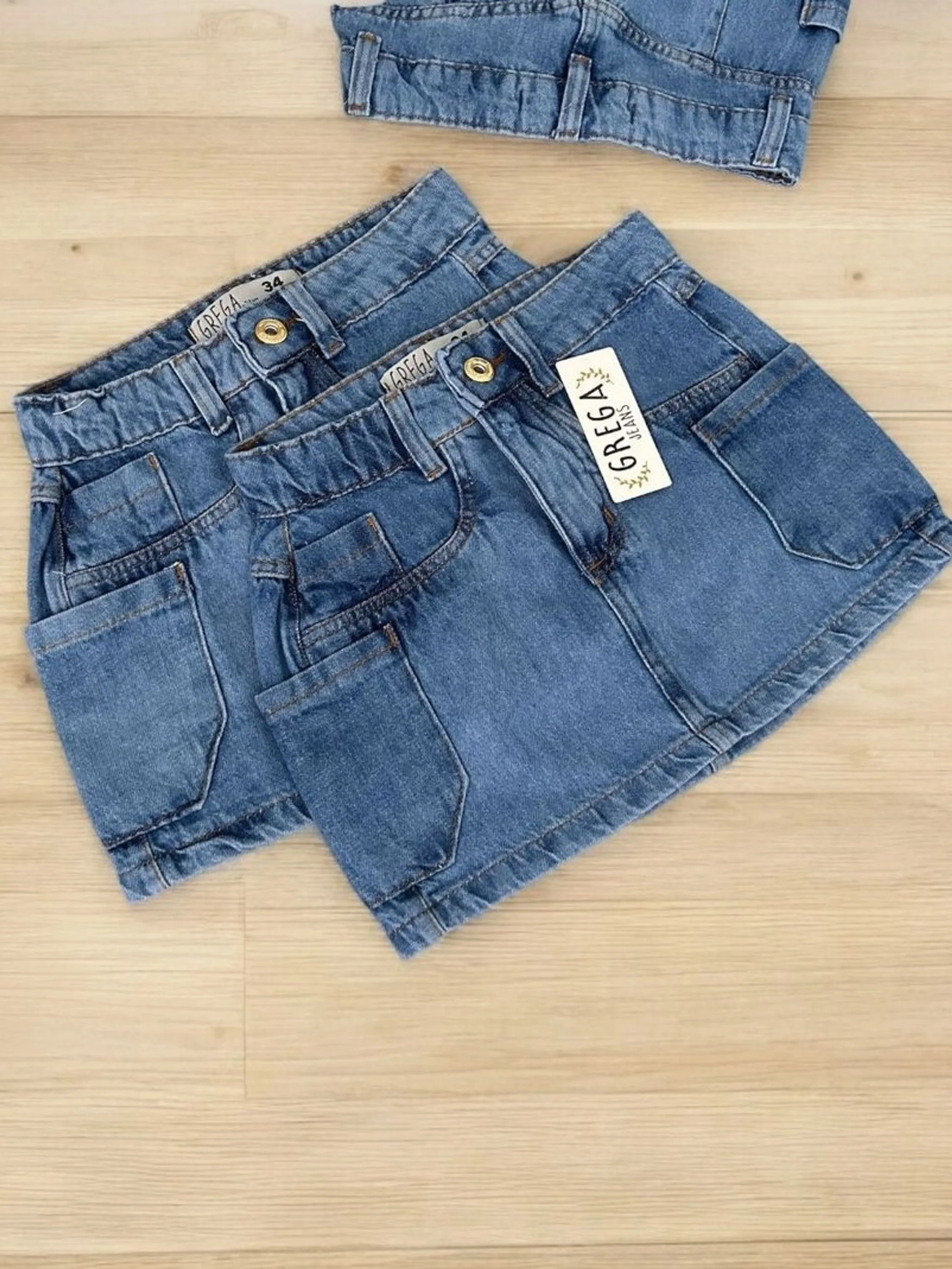 Saia jeans cargo clara