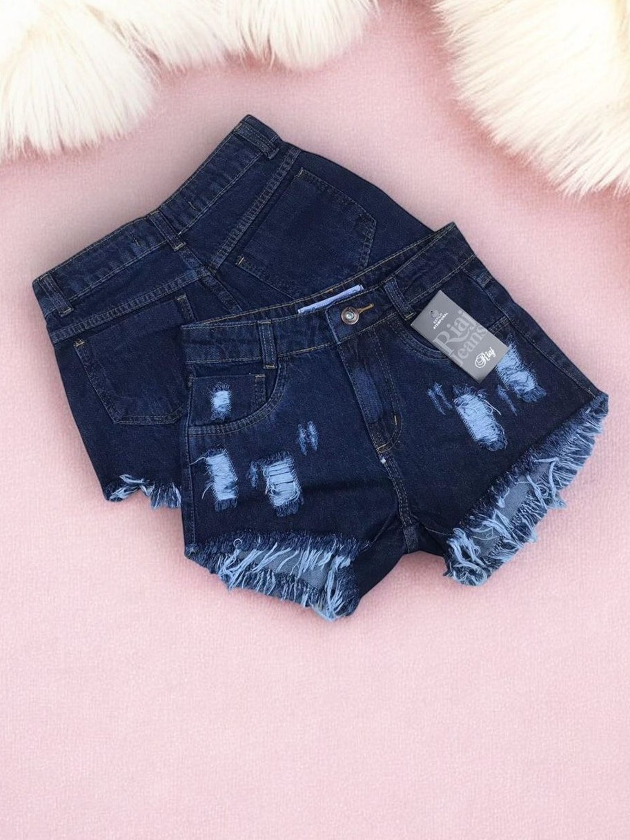Short jeans feminina escura