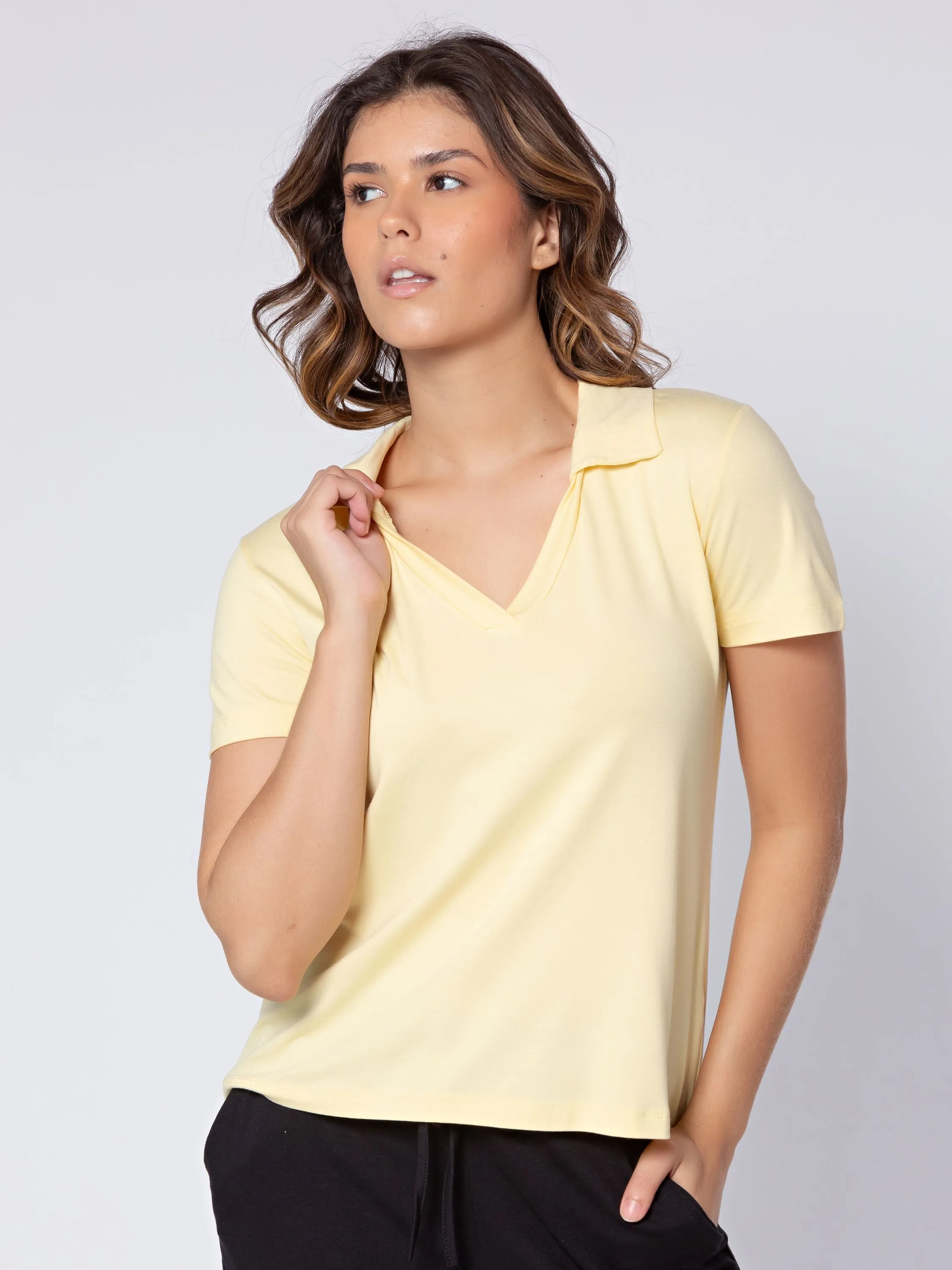 Blusa Polo Feminina de Malha