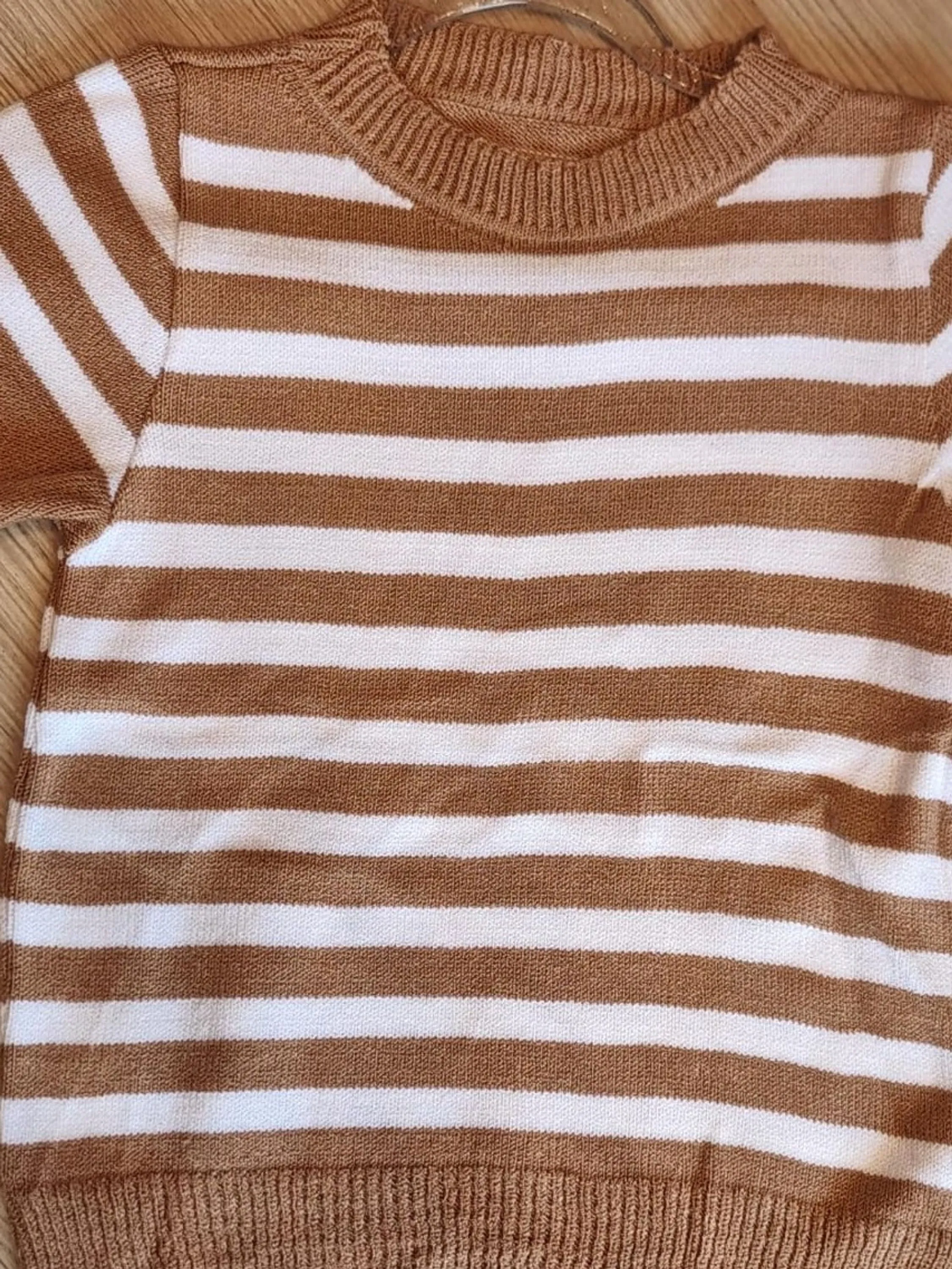 Blusa Feminina Cropped Modal Listrada Bem Confortável