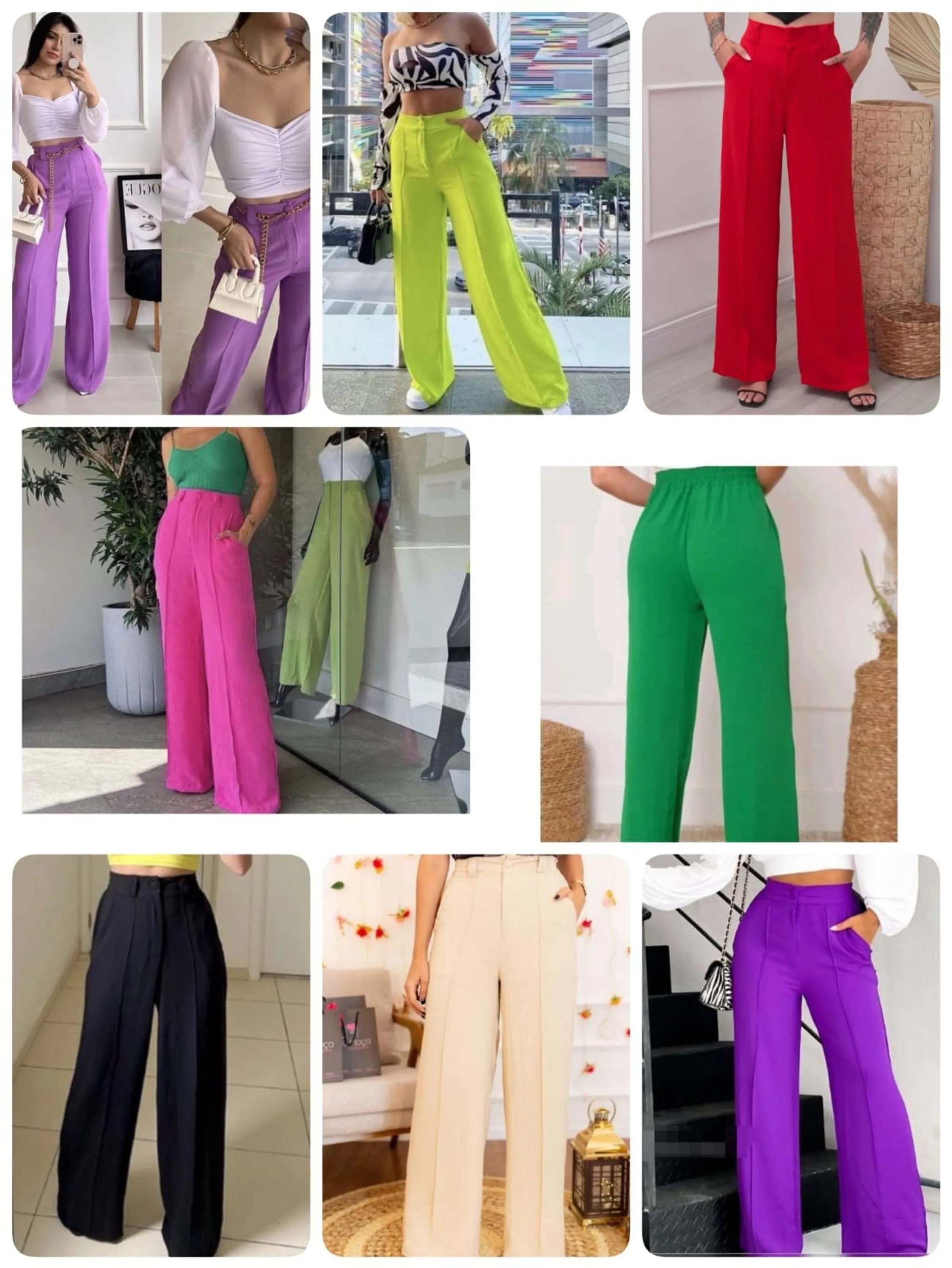 Calça Pantalona Duna de Zíper