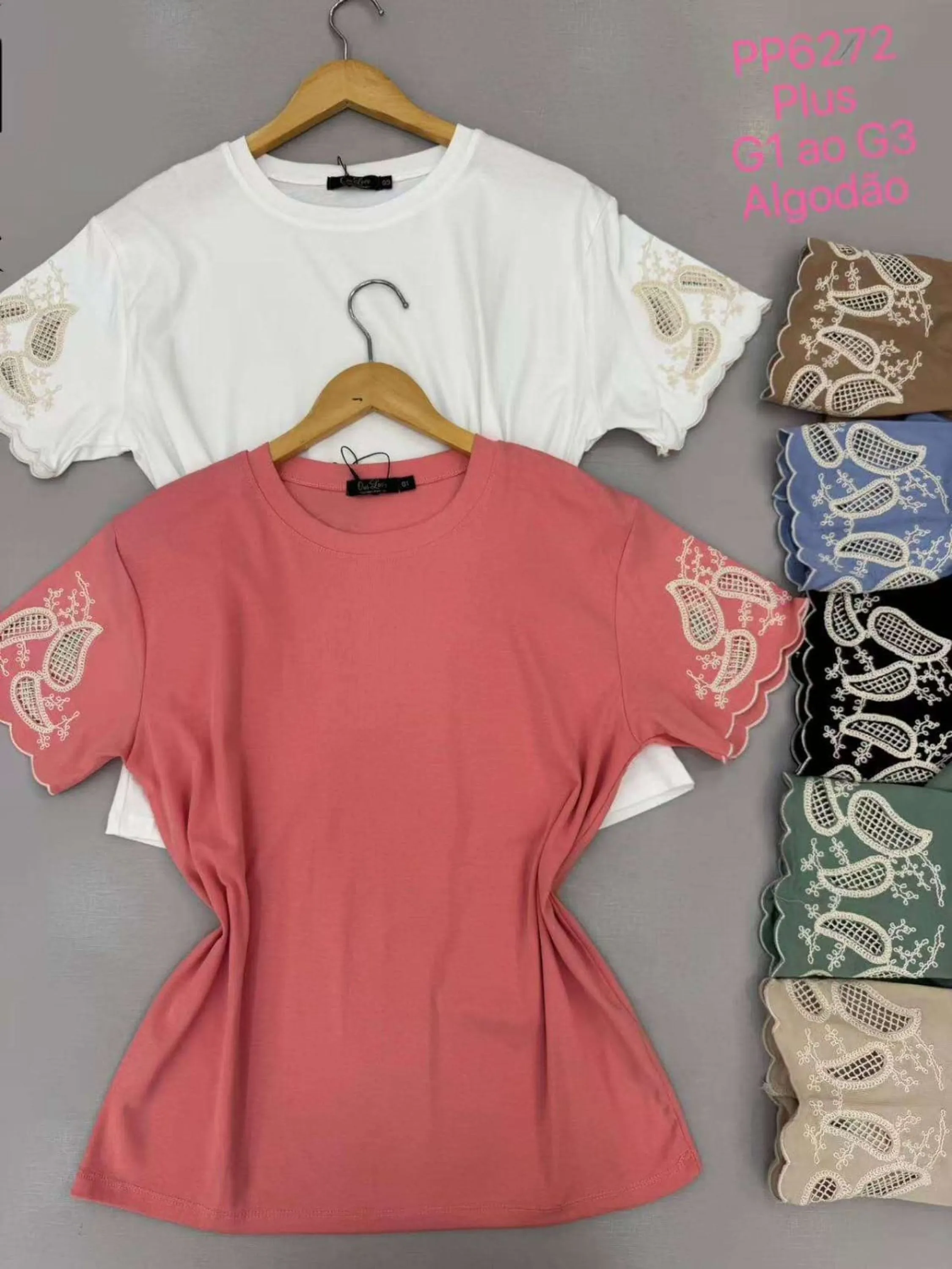 Blusa Feminina Plus Com Detalhe  Renda na Manga