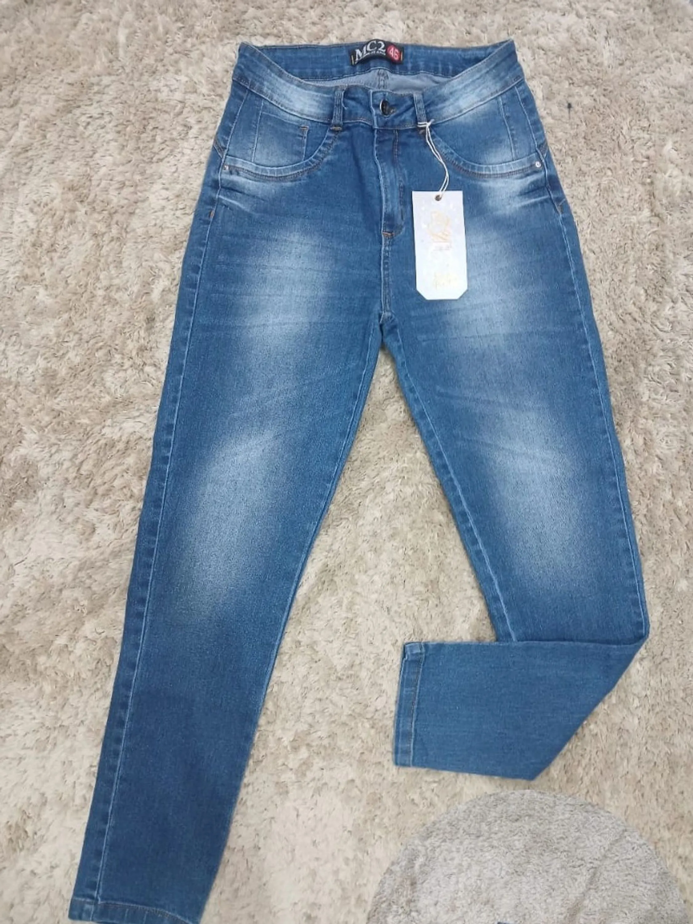 Calça jeans plus size feminina com elastano