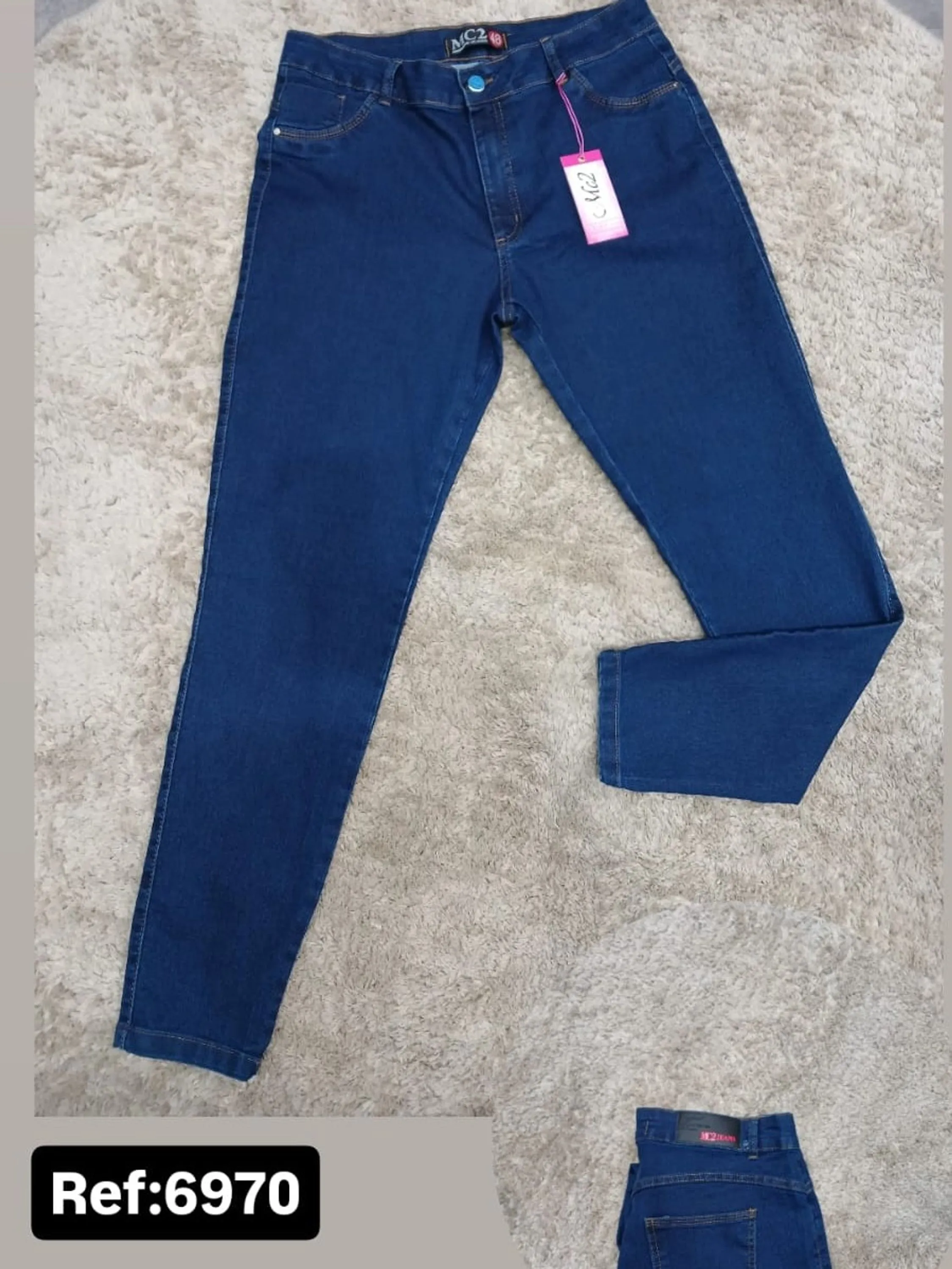 Calça jeans plus size feminina com elastano