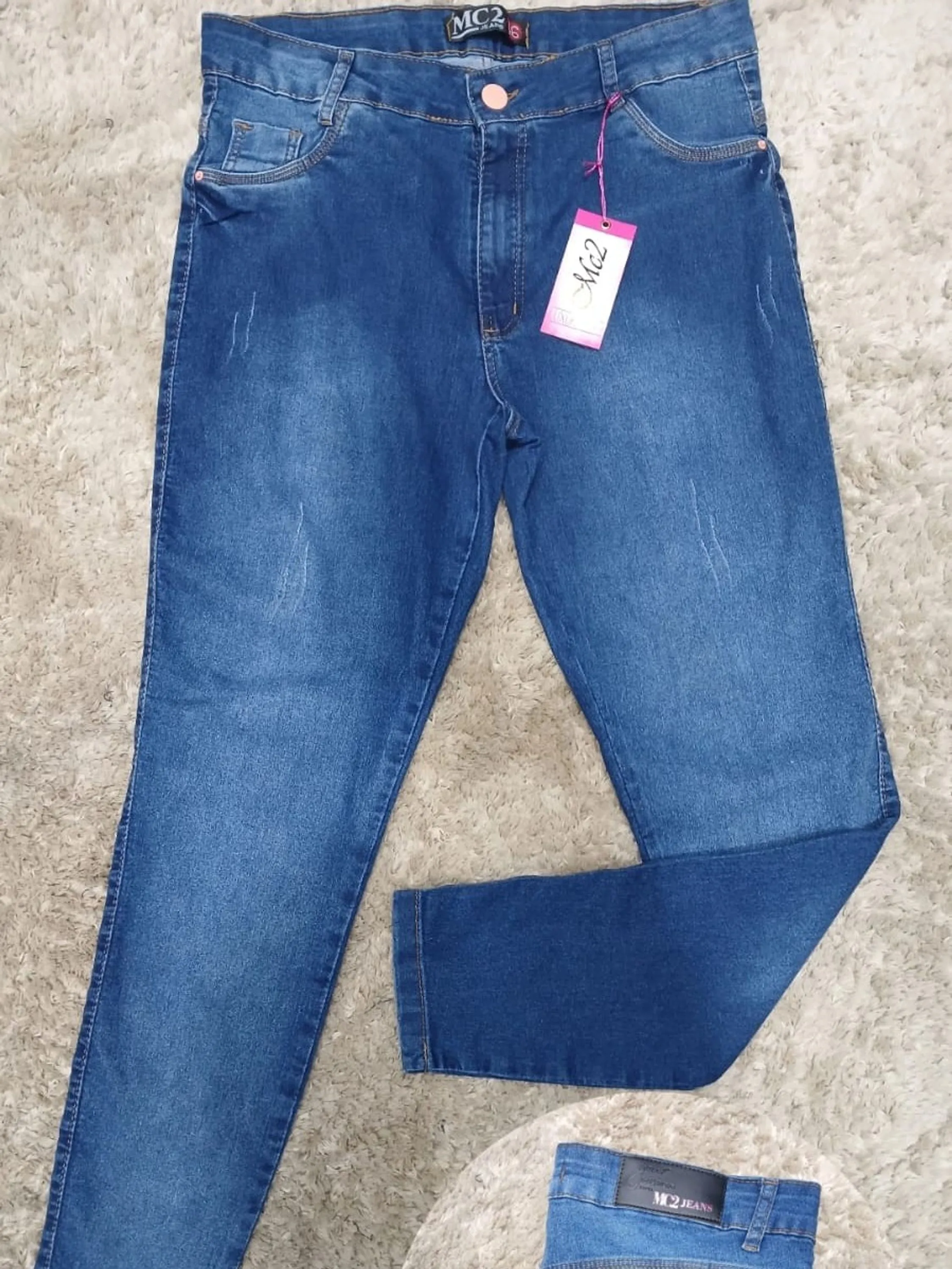 Calça jeans plus size feminina com elastano