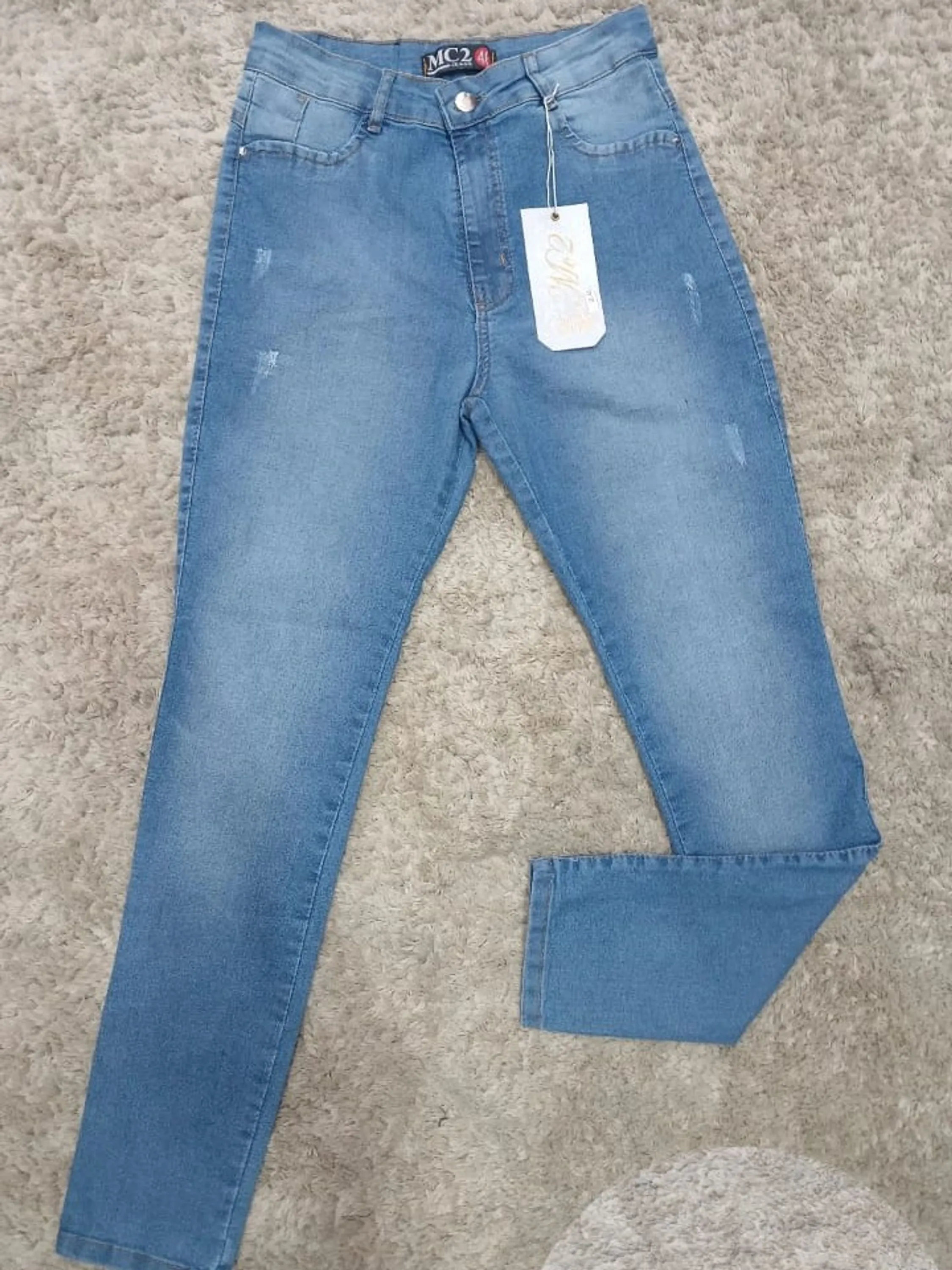 Calça jeans plus size feminina com elastano