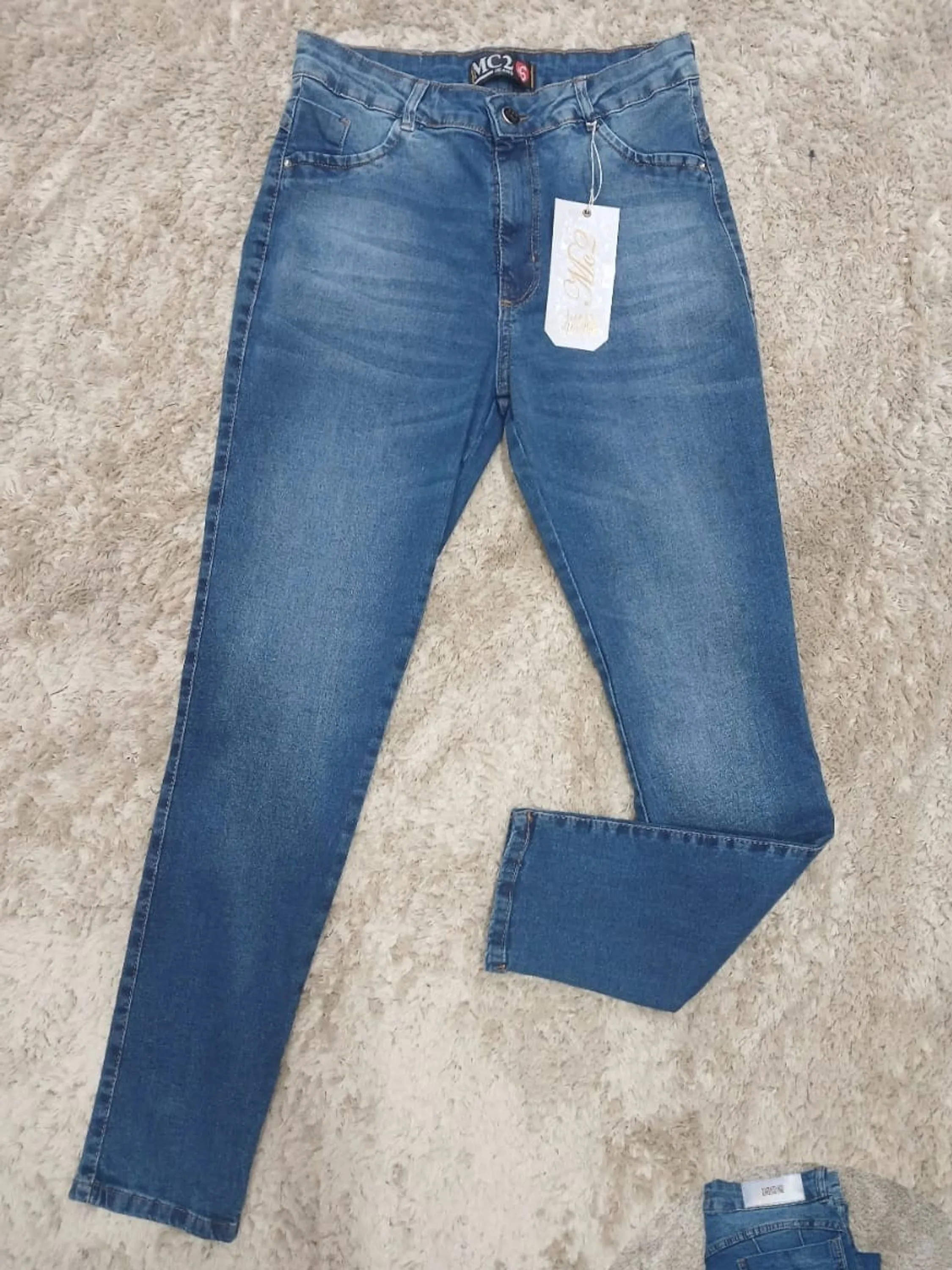 Calça jeans plus size feminina com elastano