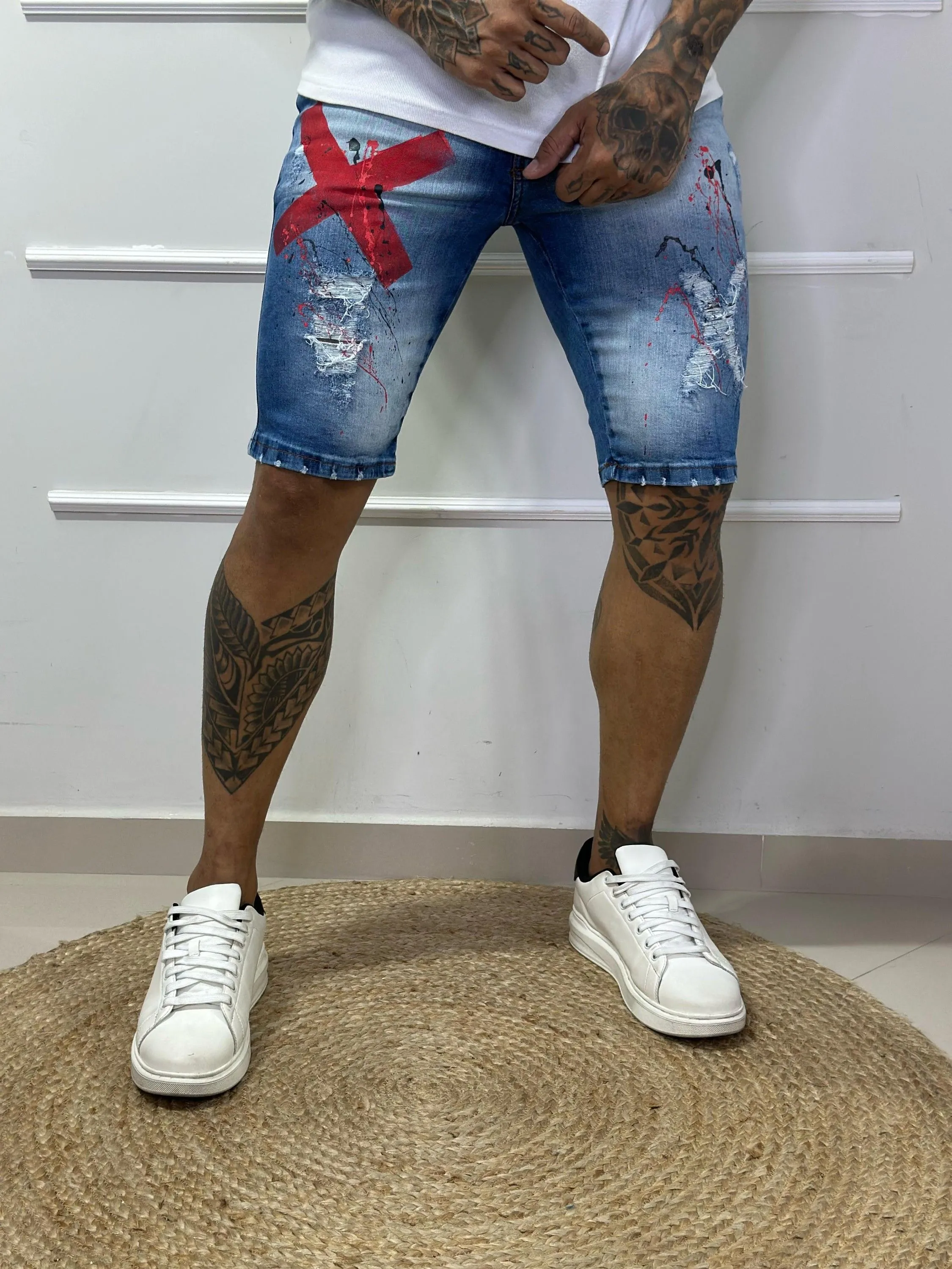 bermuda jeans  skinny  com elastano