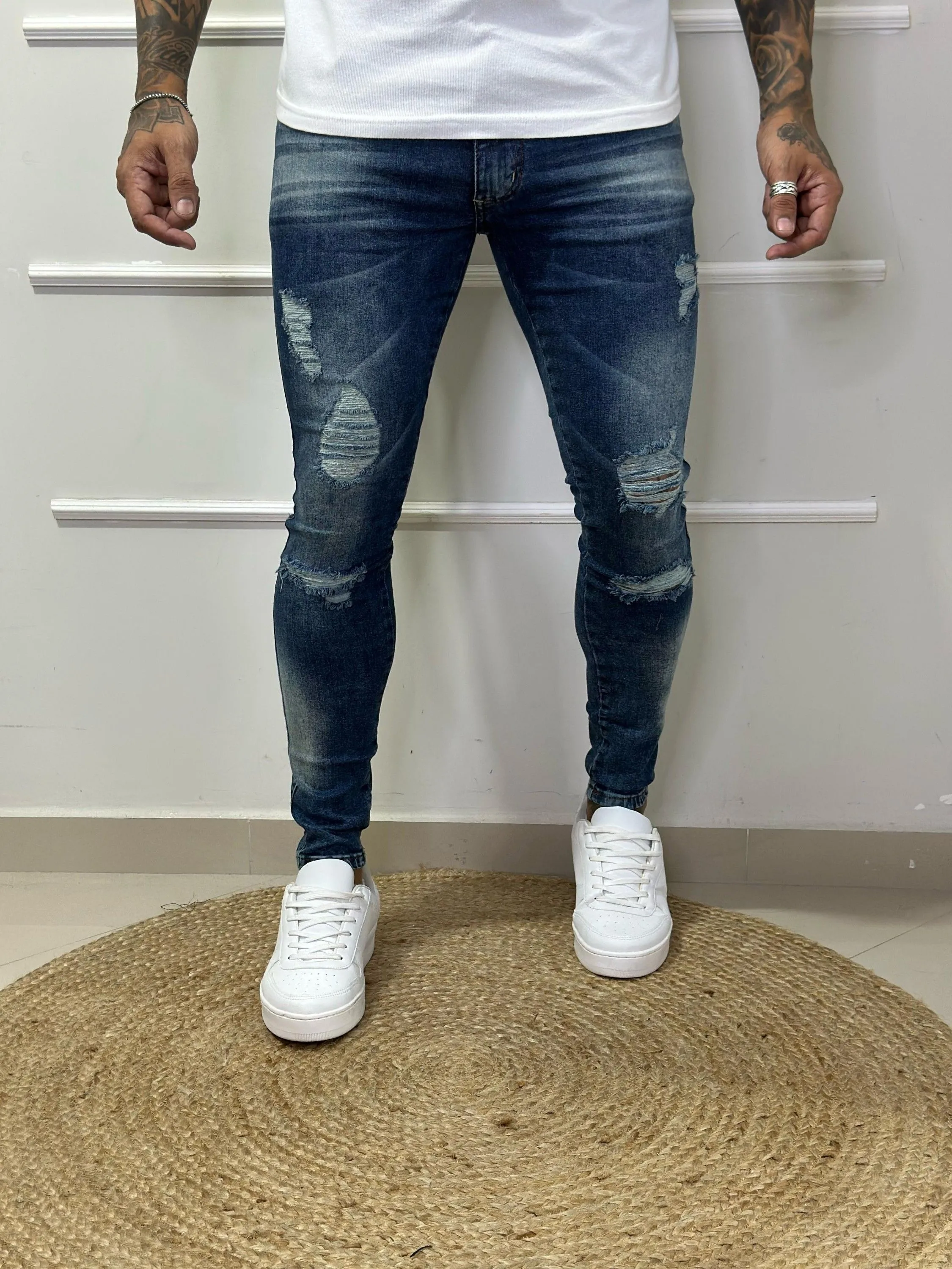 calça jeans masculina com elastano