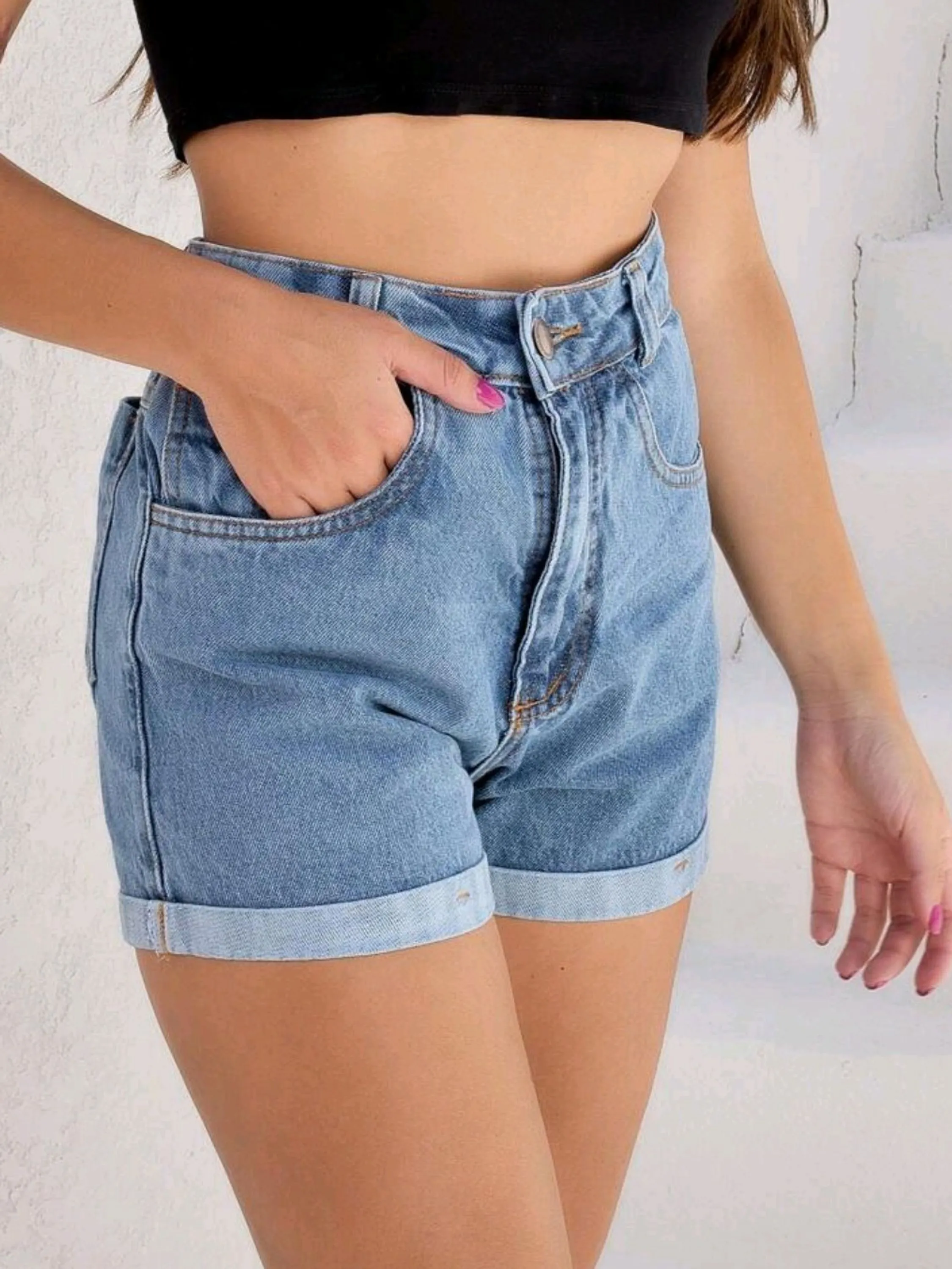 Short jeans 100% algodão