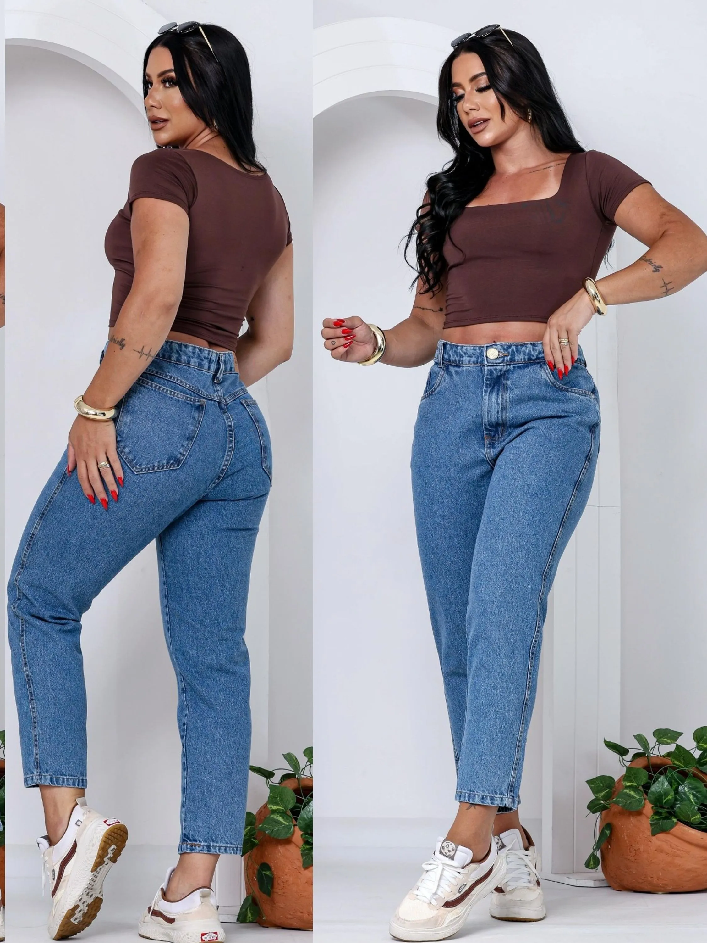 Calça mom jeans 11oz