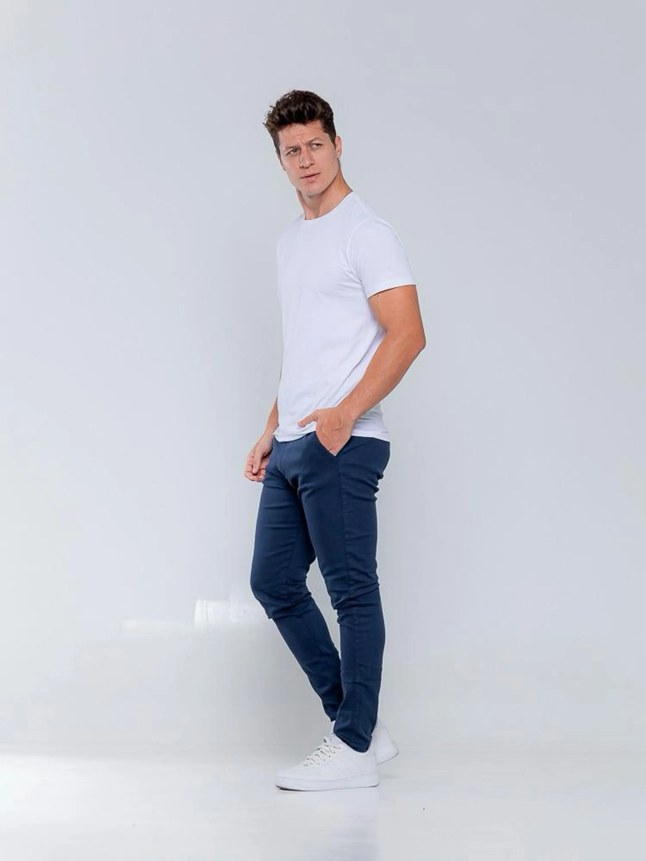 Calça masculina sarja com Lycra