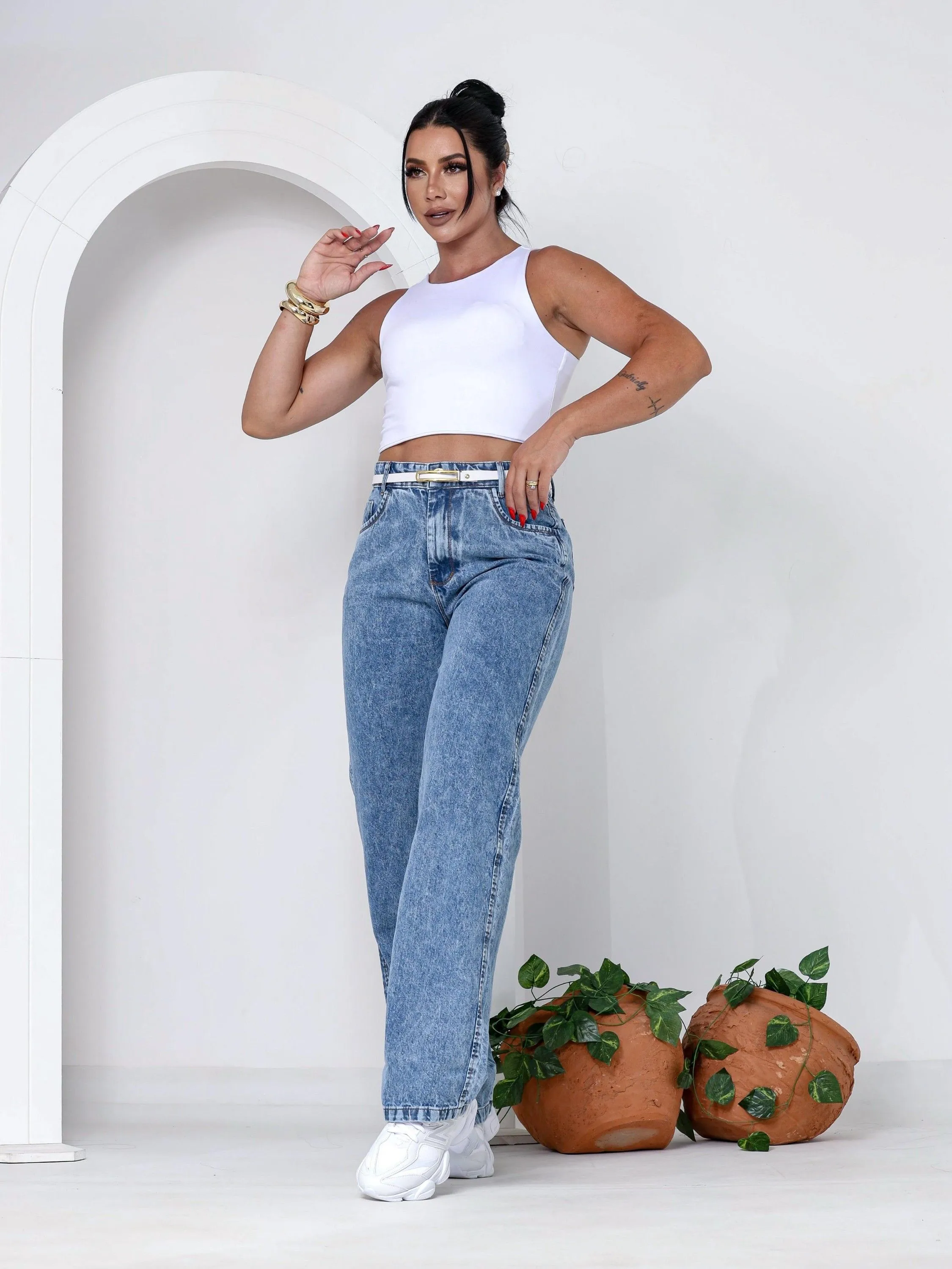 Calça wide leg pants