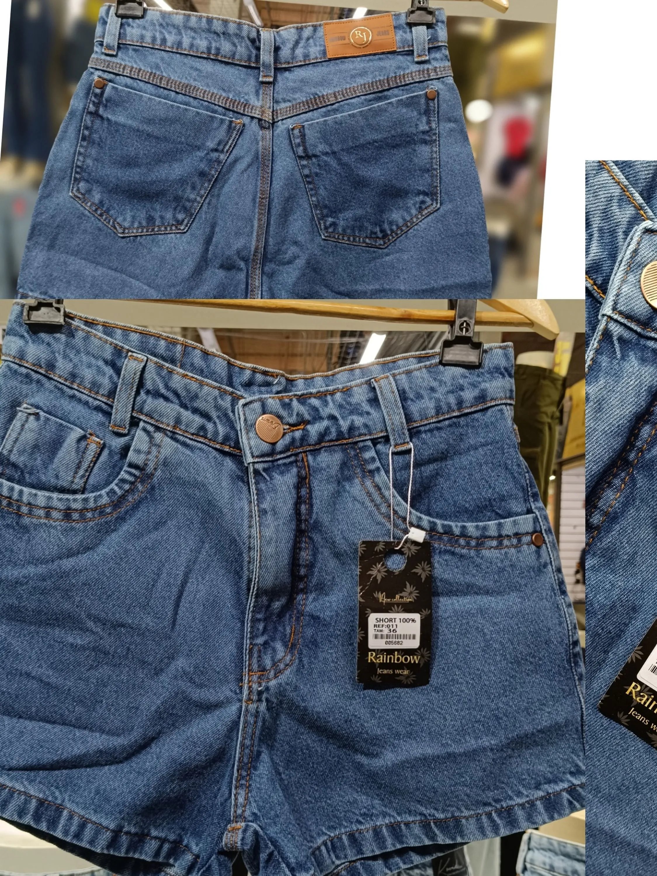 Short jeans 100% algodão