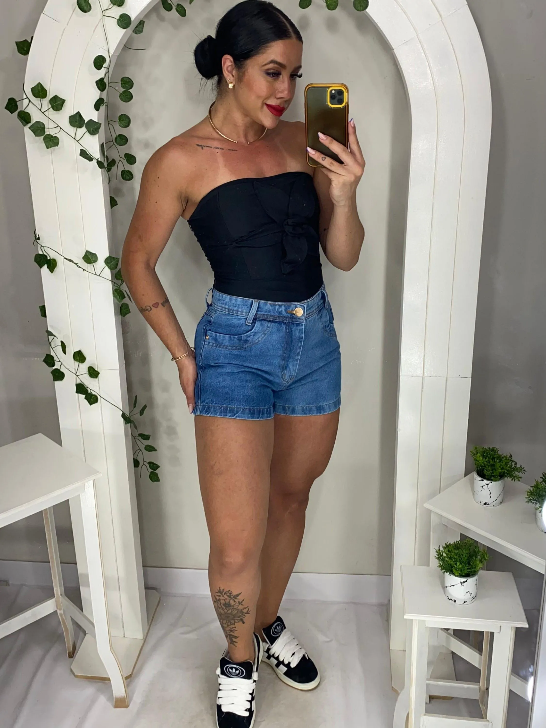 Short jeans 100% algodão