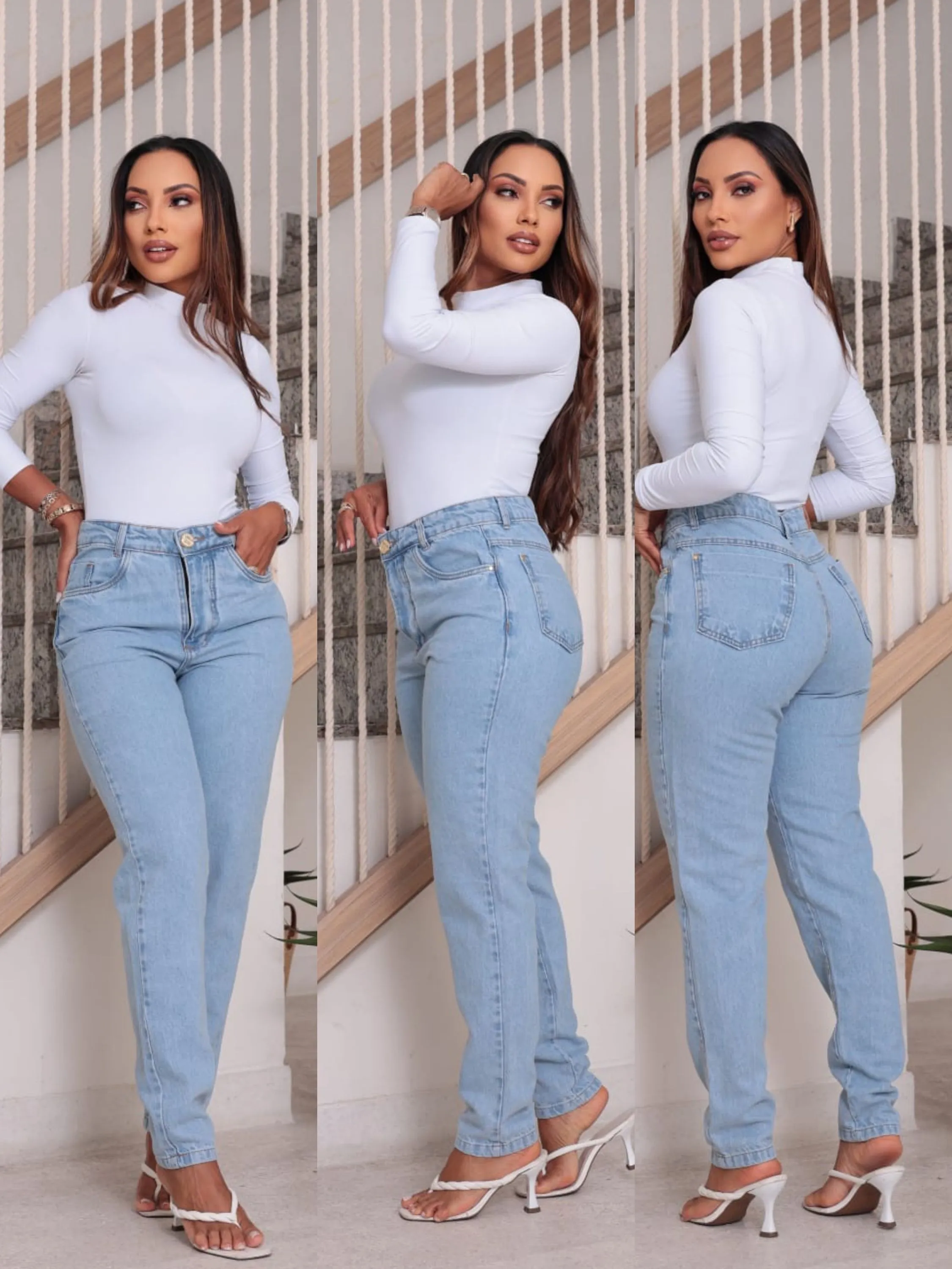 Calça mom jeans sem elastano